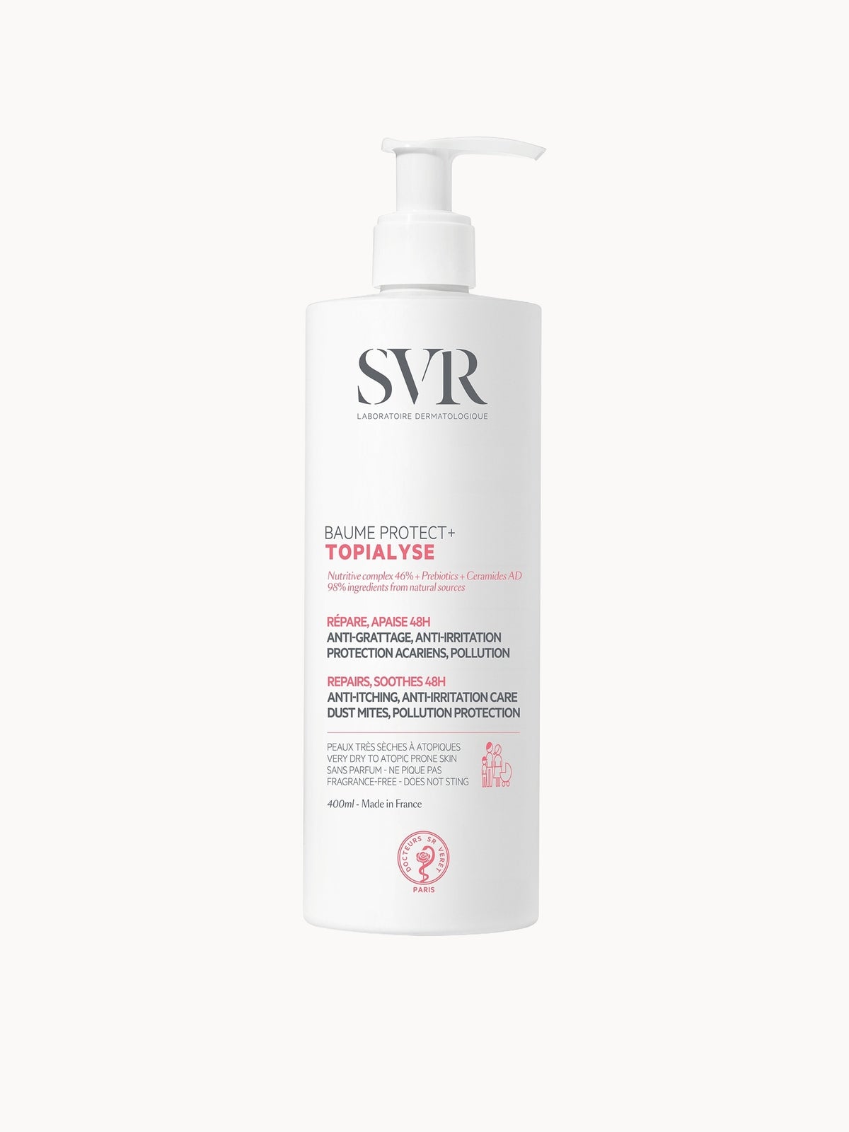 SVR TOPIALYSE Baume Protect+ Soothing 48hr Hydrating , Anti-itch Intensive Balm for Very Dry, Eczema-Prone Skin, All Ages 400ml