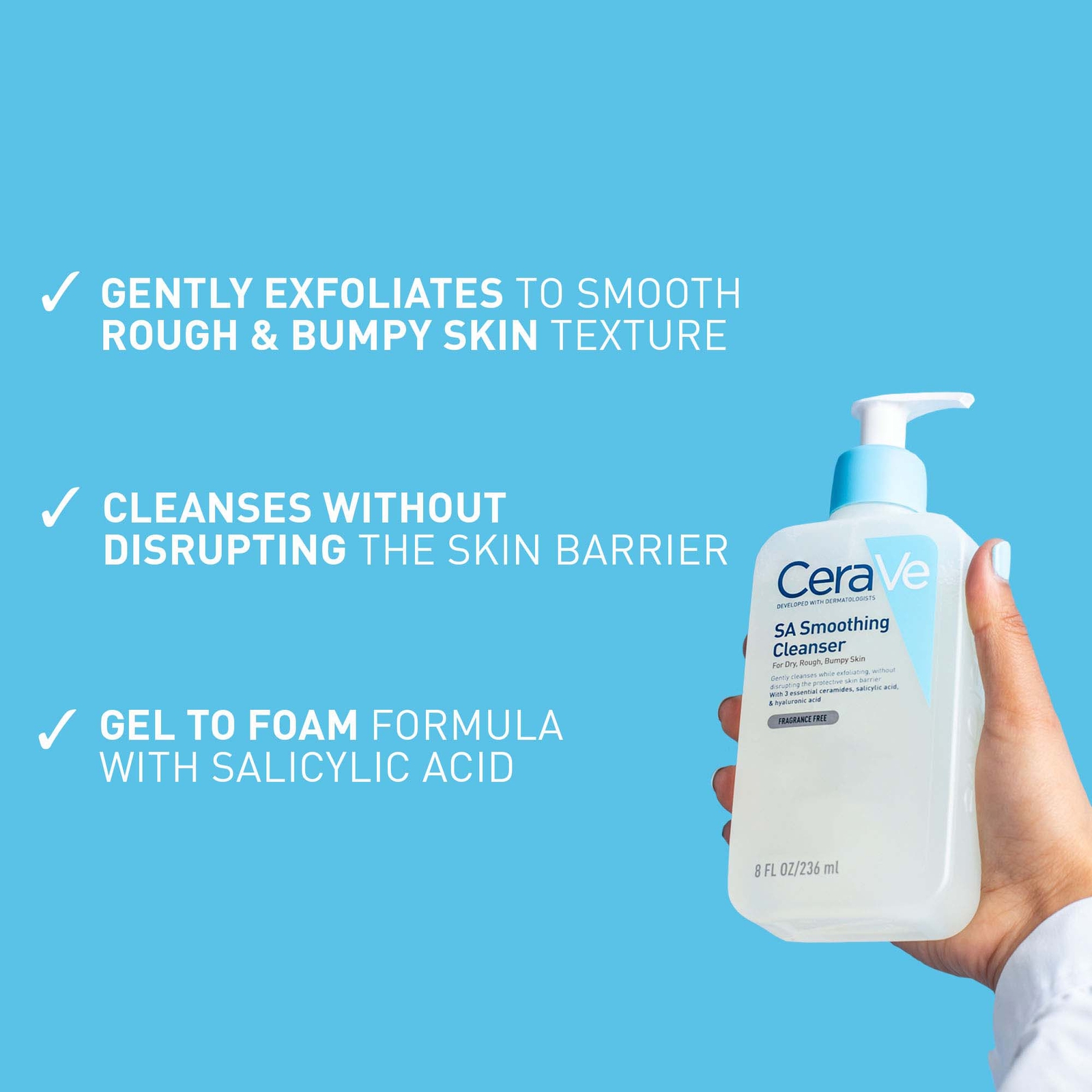 Thumbnail - CeraVe SA Smoothing Cleanser with Salicylic Acid for Dry, Rough & Bumpy Skin 473ml