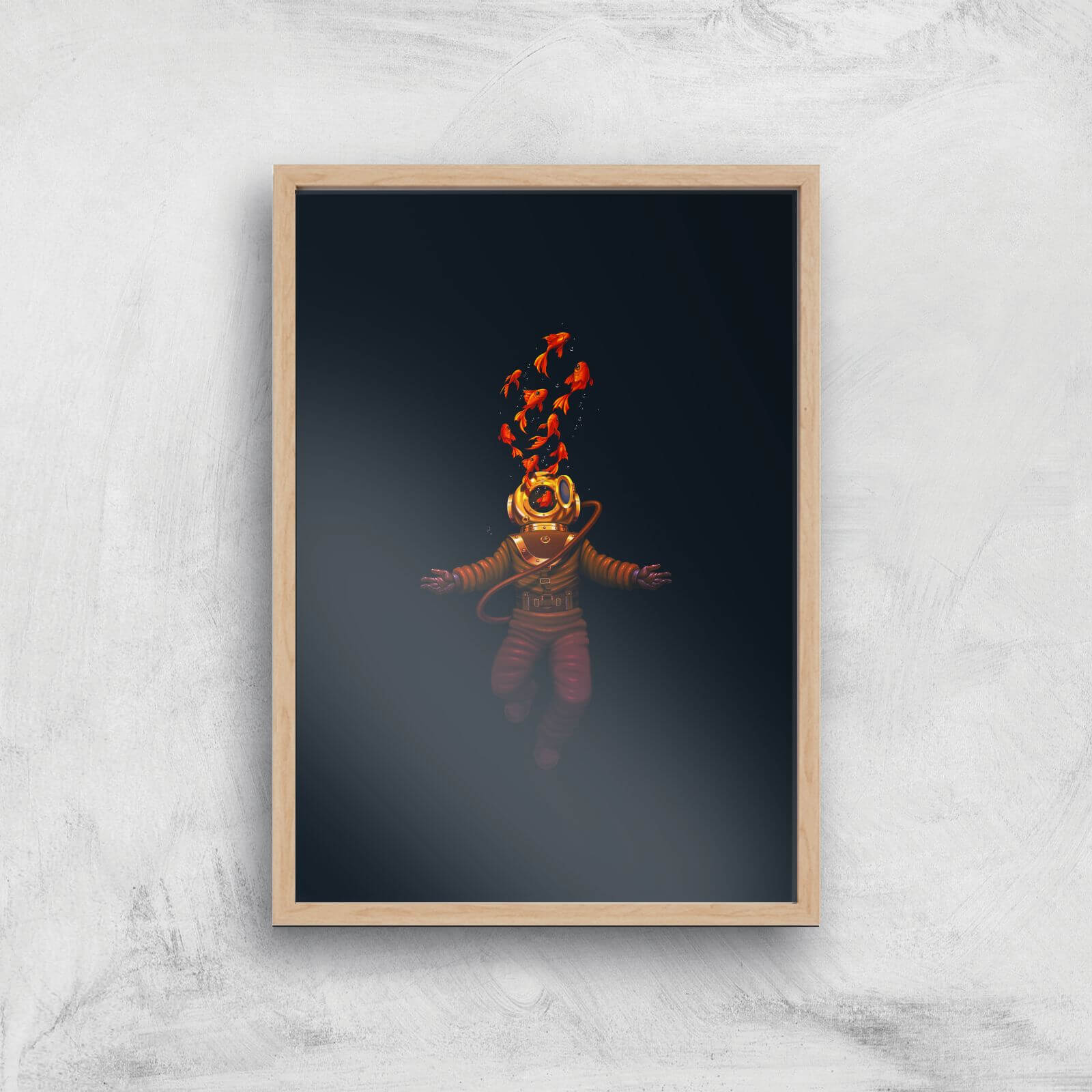 Sea In Me Giclee Art Print - A4 - Wooden Frame