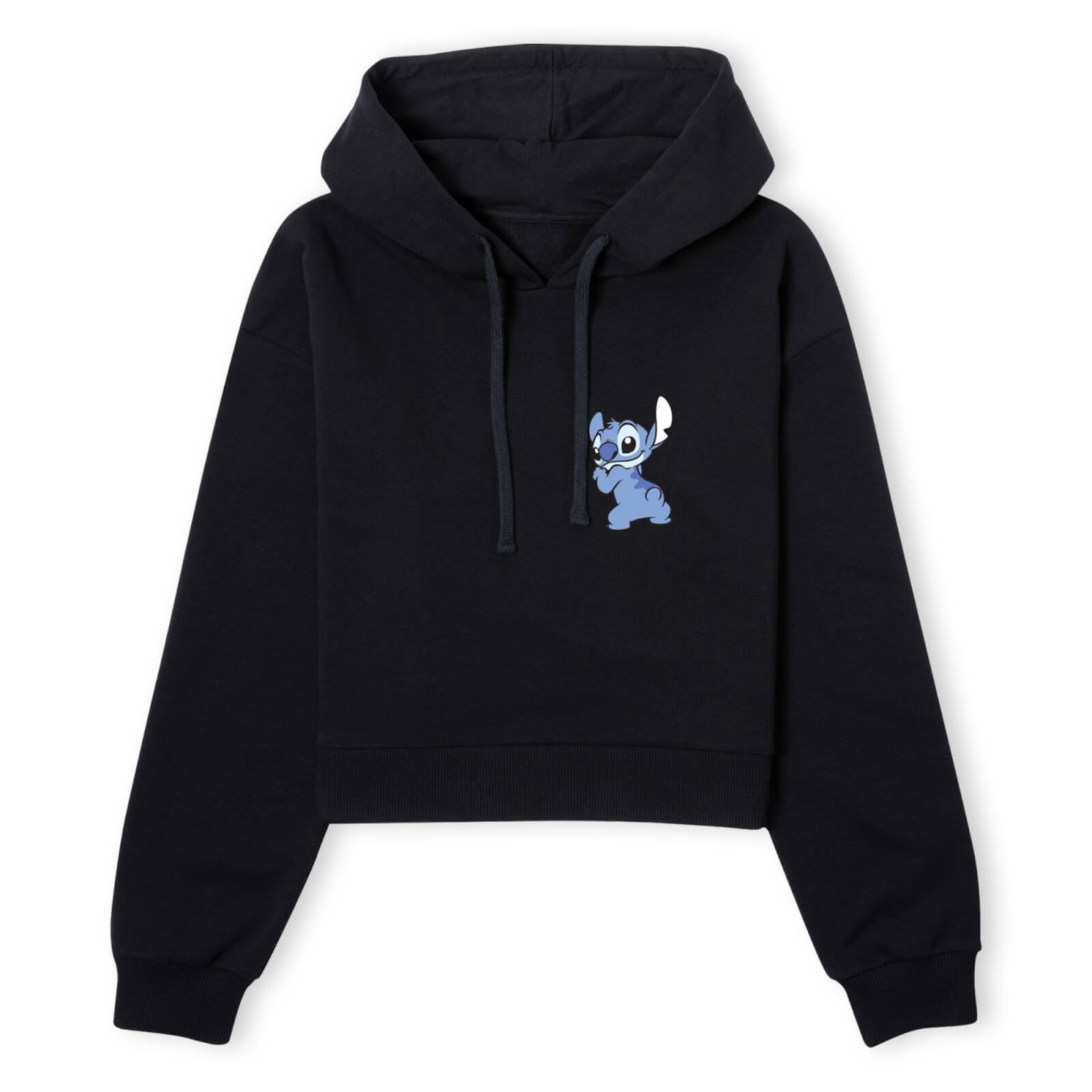 Disney Stitch Backside Women's Cropped Hoodie - Black - XS - Noir