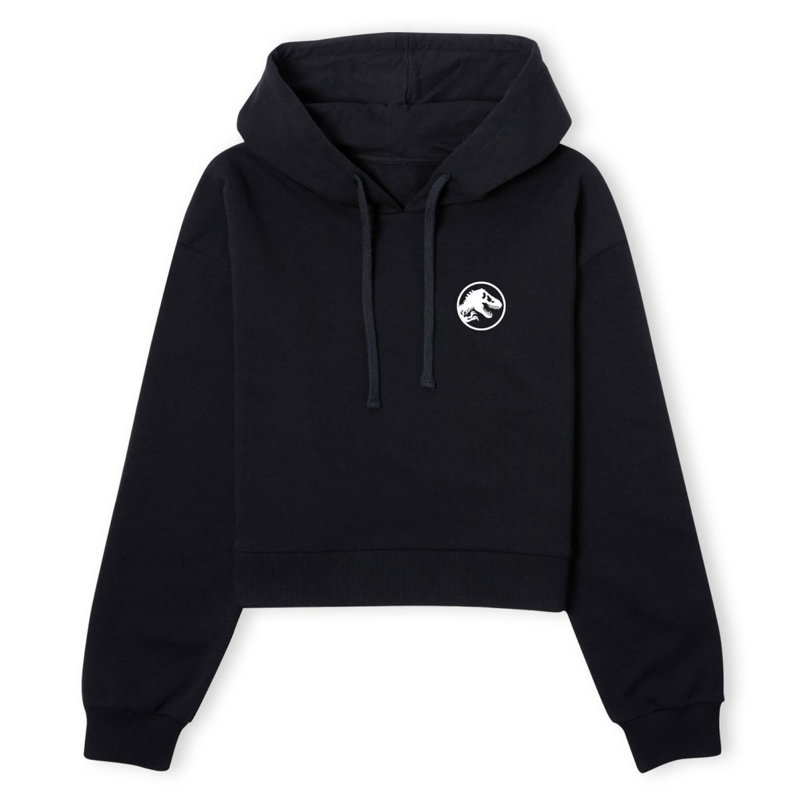 Jurassic Park Evergreen Ranger Logo Women's Cropped Hoodie - Black - XS - Noir