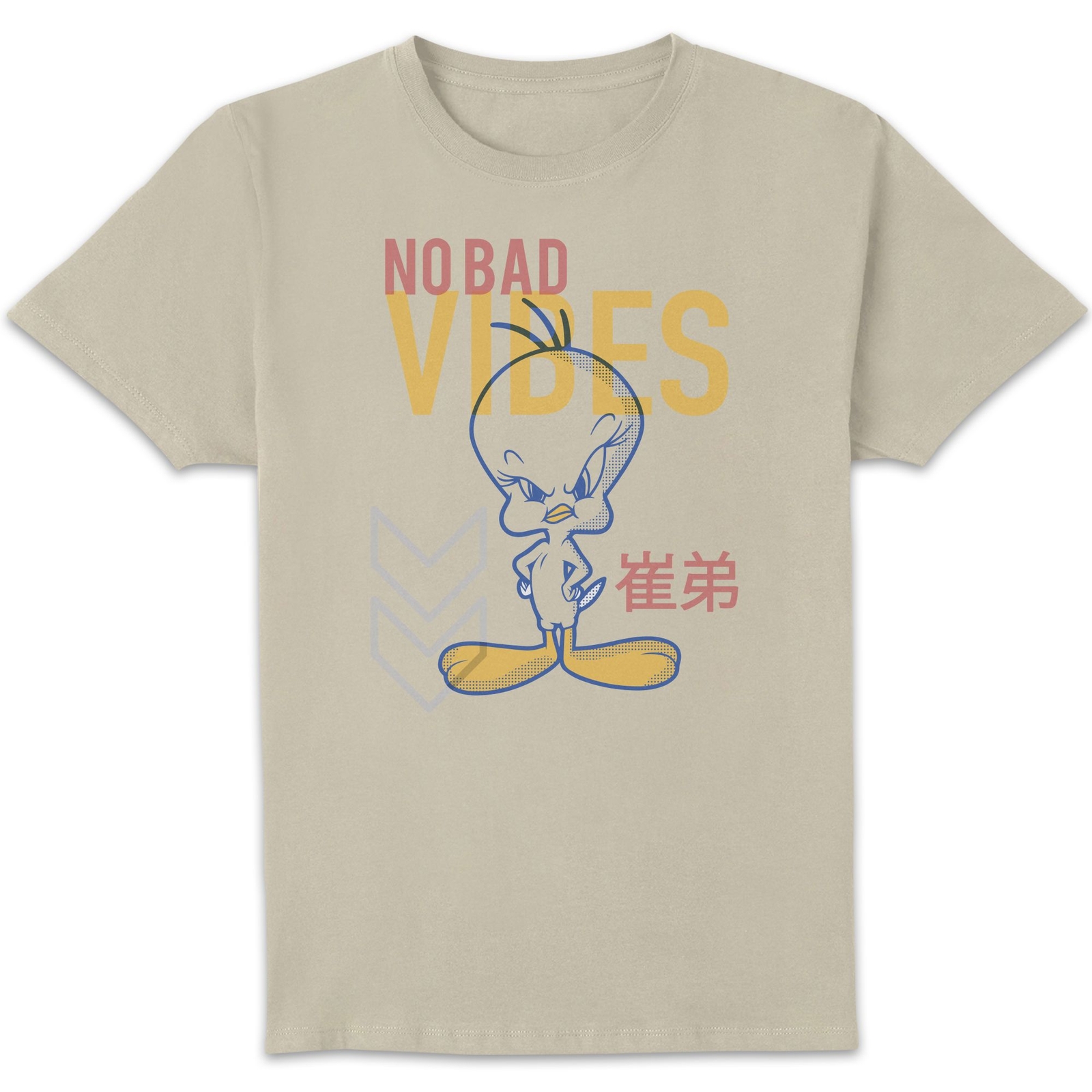 Looney Tunes No Bad Vibes Unisex T-Shirt - Cream - XXL