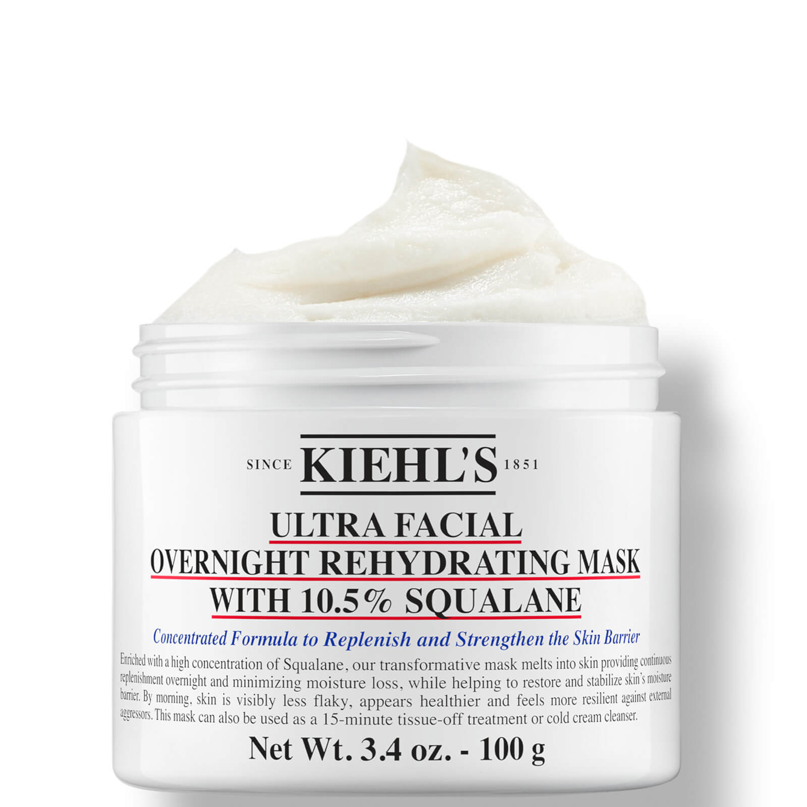 KIEHL'S Ultra Facial Overnight Rehydrating Mask 100ml Uomo