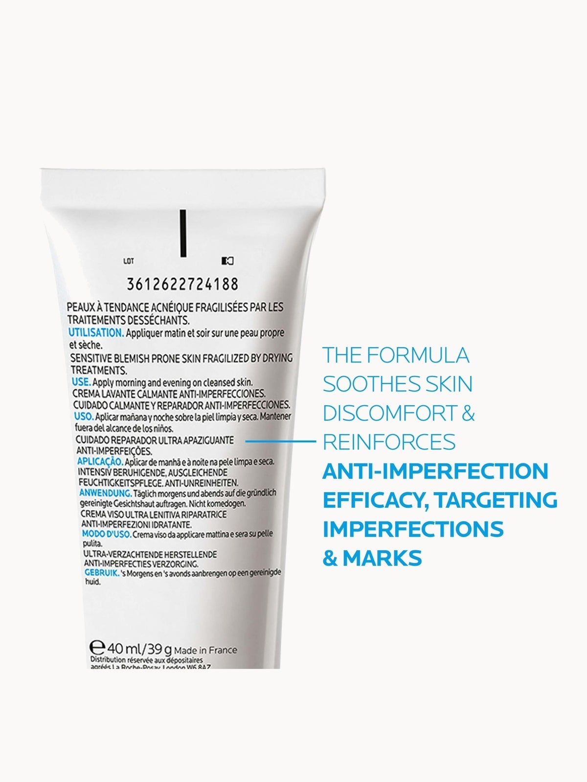 La Roche-Posay Effaclar H Iso-biome Soothing Moisturising Cream For Sensitive Blemish-Prone Skin 40ml 4