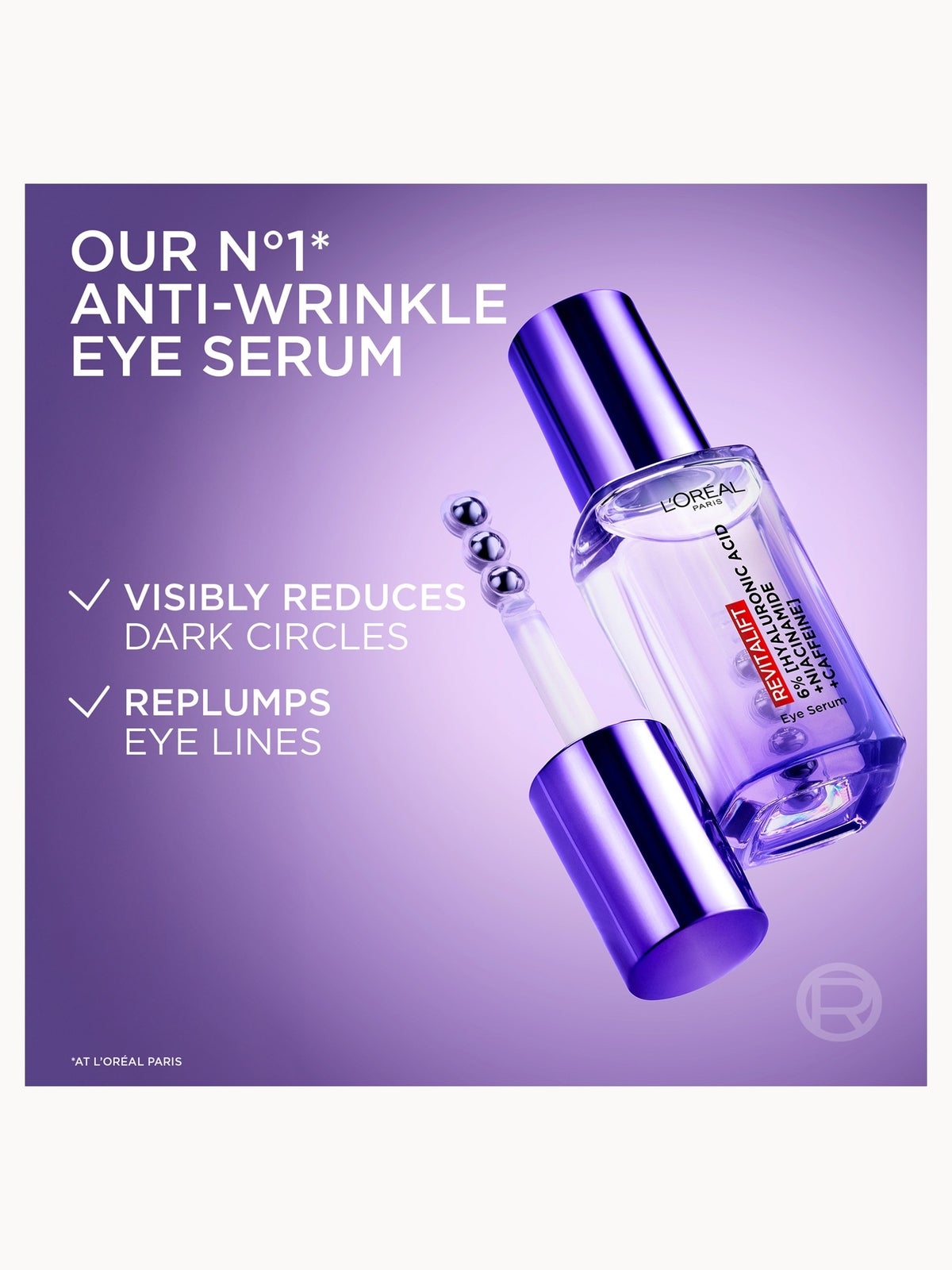 L'Oréal Paris Revitalift Eye Serum with Anti-Aging Hyaluronic Acid for Dark Circles & Wrinkles, 0.68 fl oz, photo 2