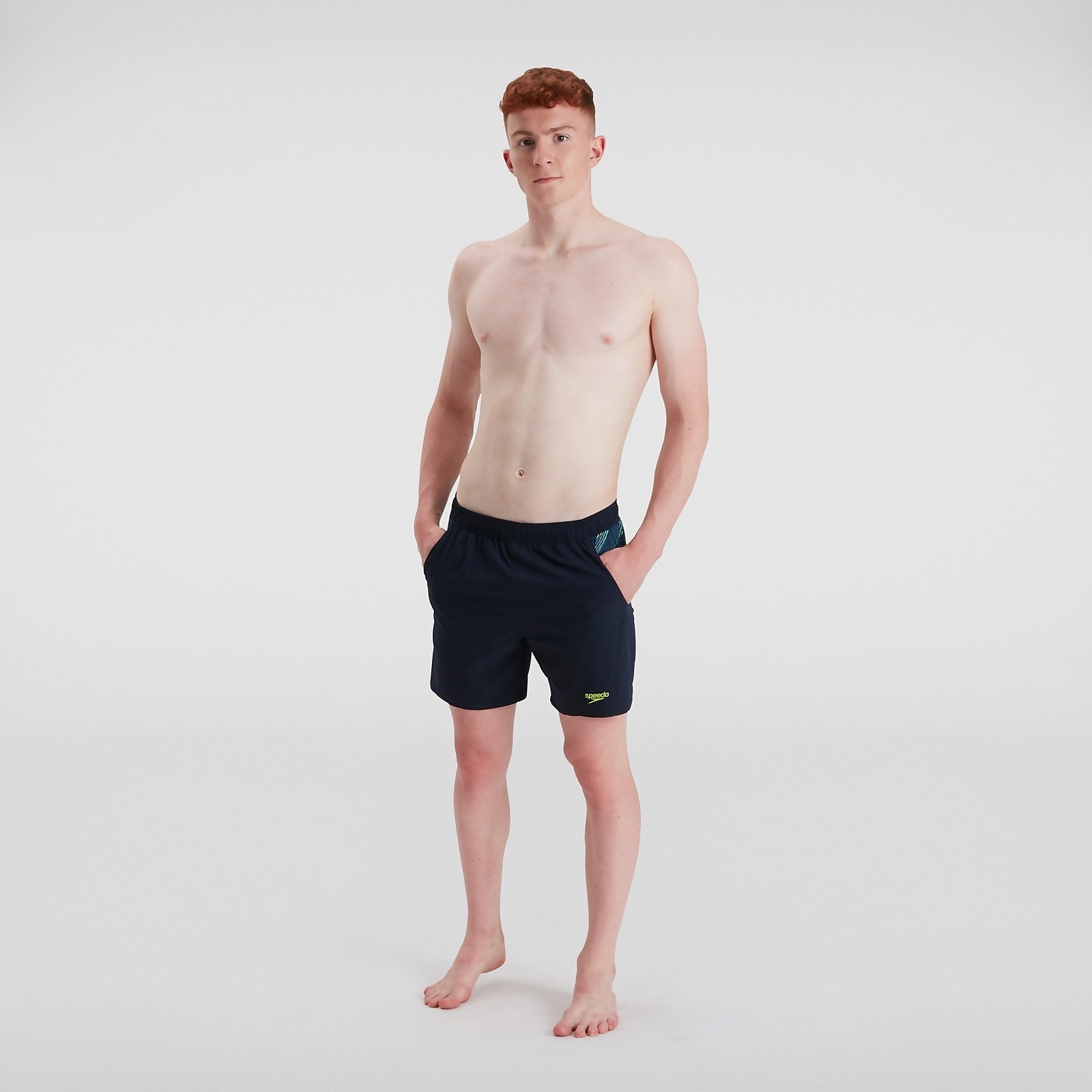 Short de bain Homme Sport Panel 40 cm bleu marine/vert - XS