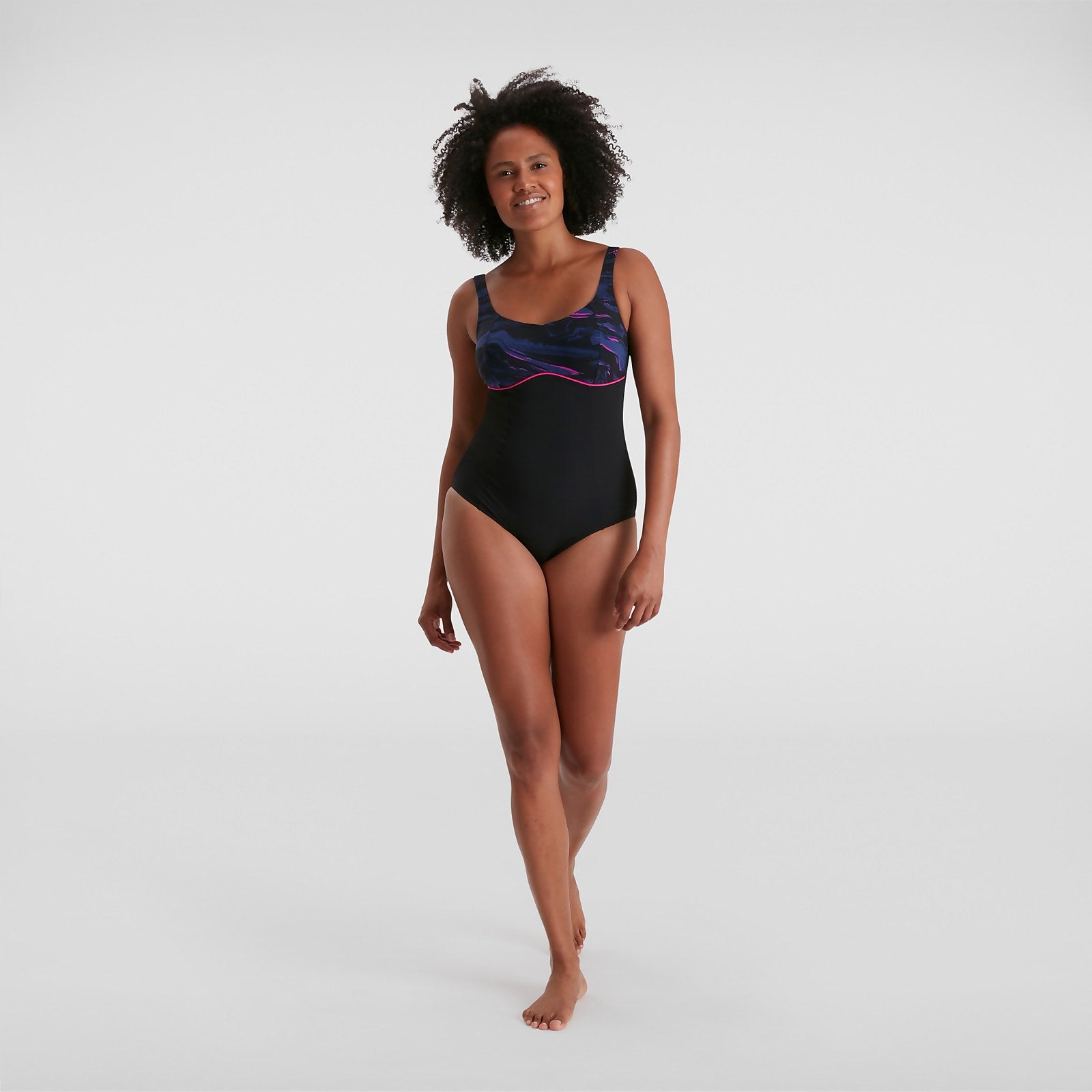 Maillot de bain Femme Contourlustre Printed noir/rose - 32