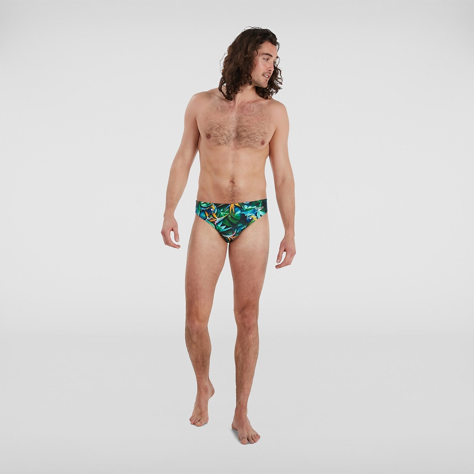 Slip de bain Homme Escape 5 cm noir/vert - 26