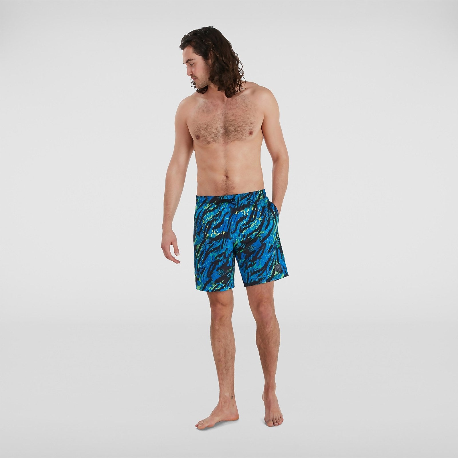 Short de bain Homme 45 cm Print Leisure noir/bleu - XS