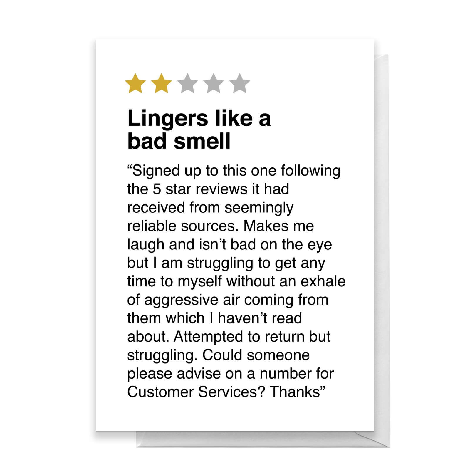 Lingers Like A Bad Smell Greetings Card - Large Card