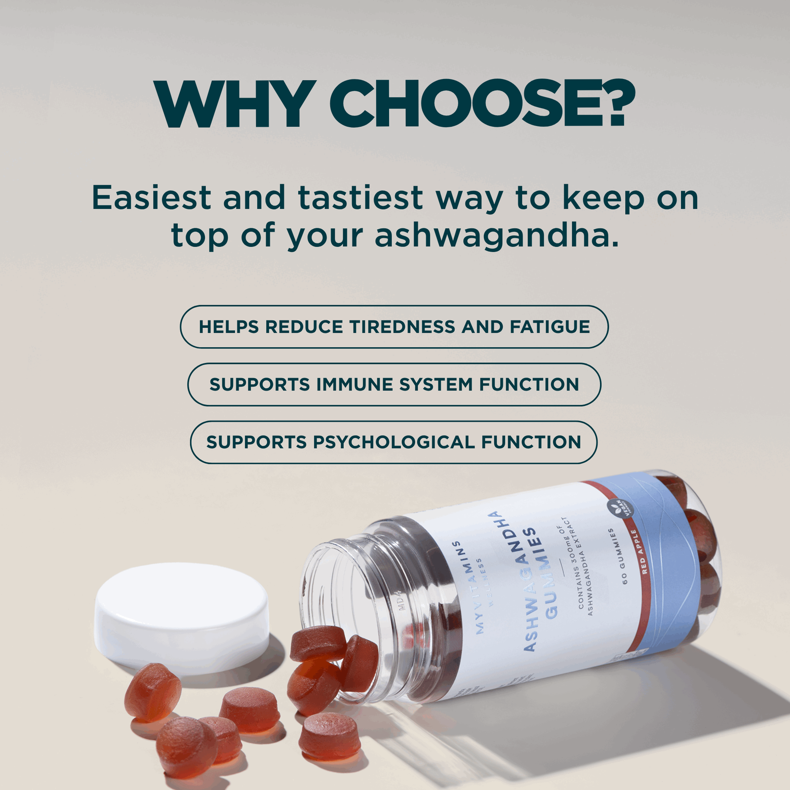 Myprotein Ashwagandha Gummies - 60gummies - Red Apple (Extra Strength)