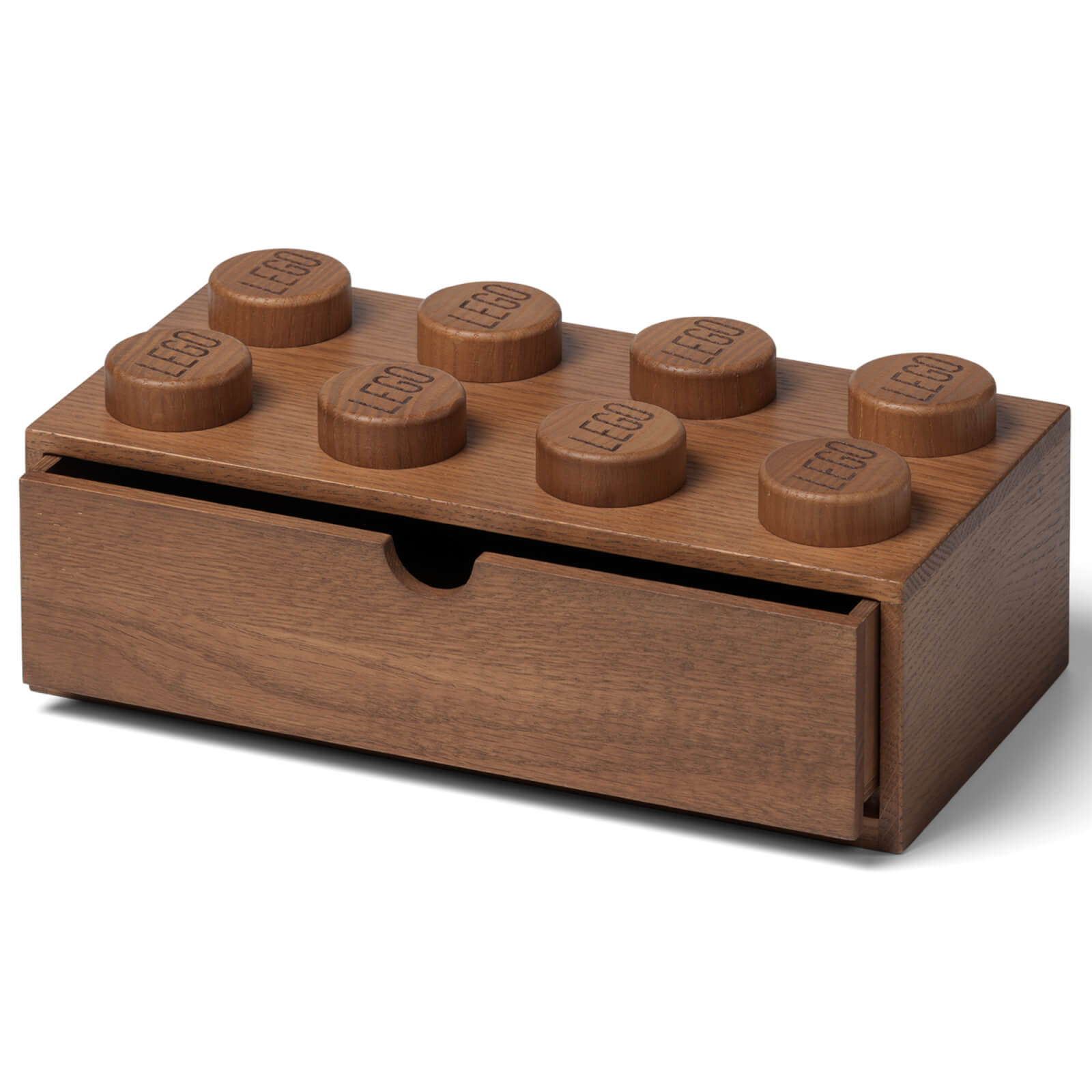 LEGO Storage 2x4 Wooden Desk Drawer (Hand Made From Red Oak) - Dark Stained