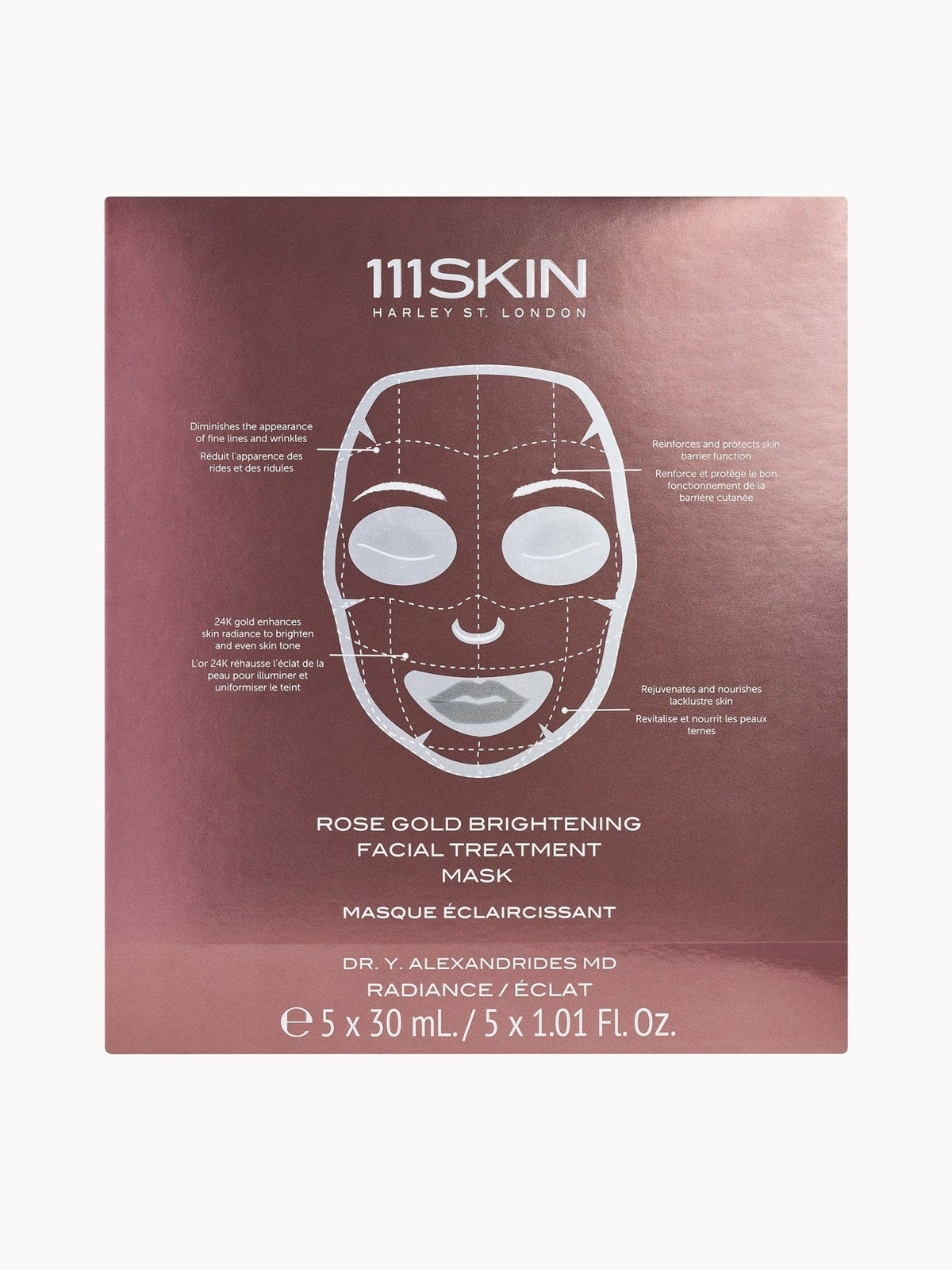 111SKIN Rose Gold Brightening Facial Treatment Mask (Various Options) - 5 x 30ml