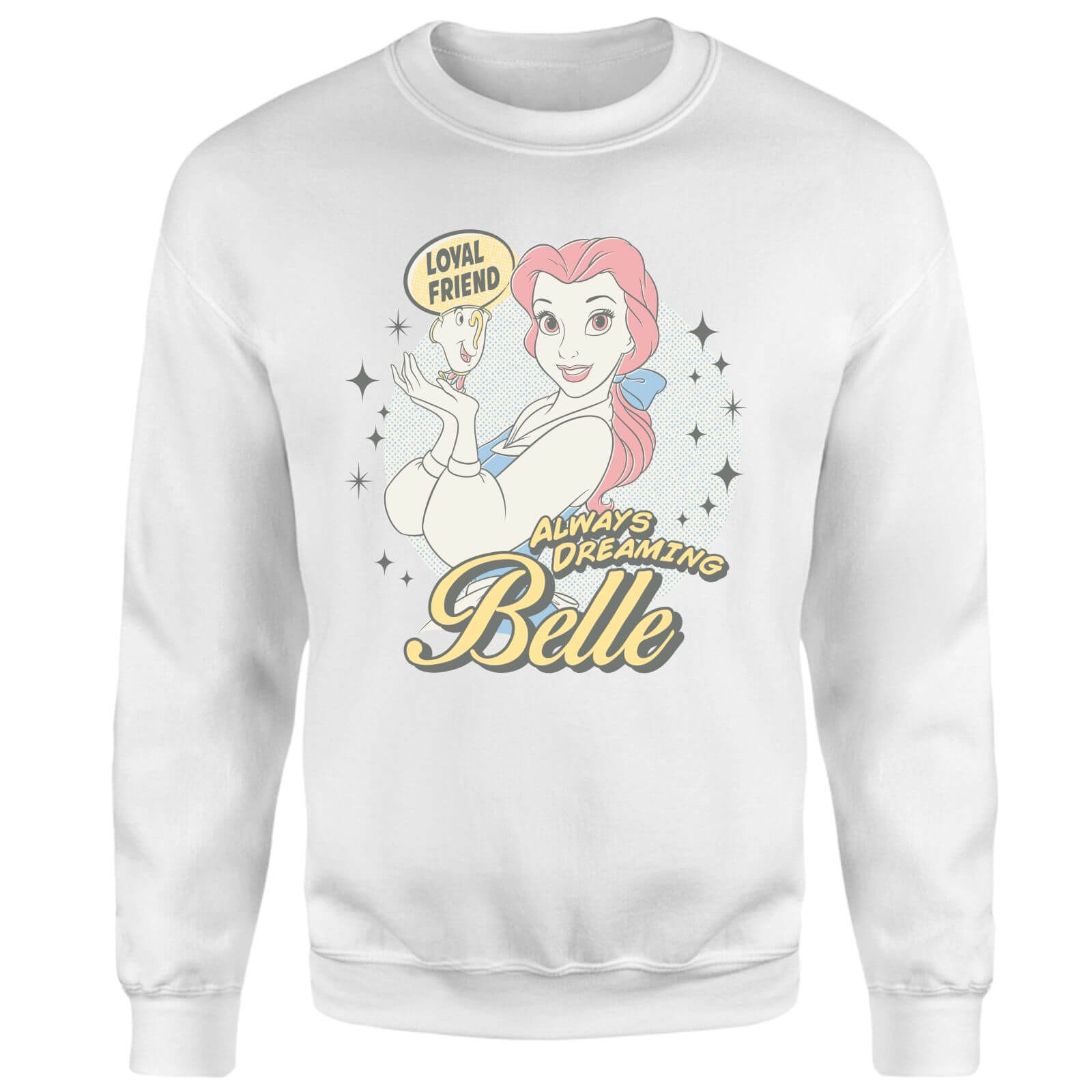 Disney Beauty And The Beast Princesses Belle Always Dreaming Sweatshirt - White - XS - White