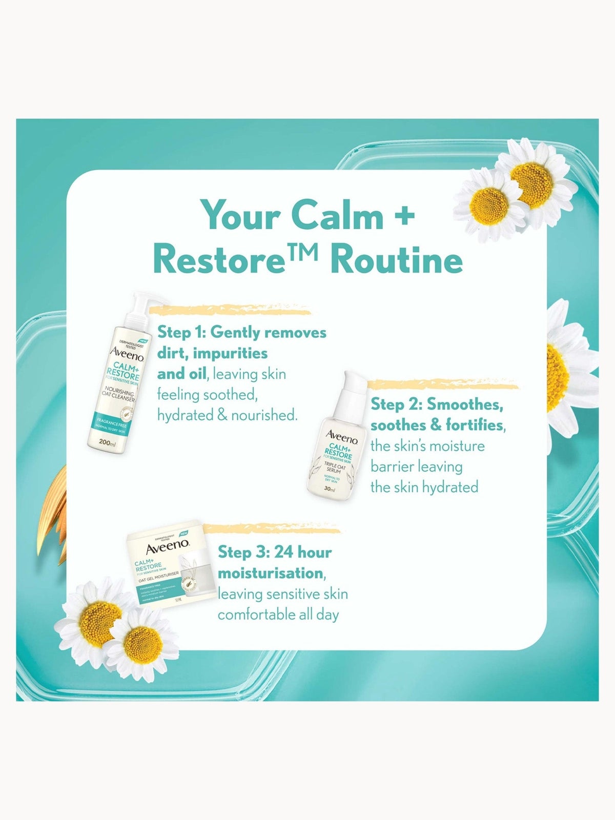 Aveeno Face 3-Step Routine Bundle for Sensitive Skin 3