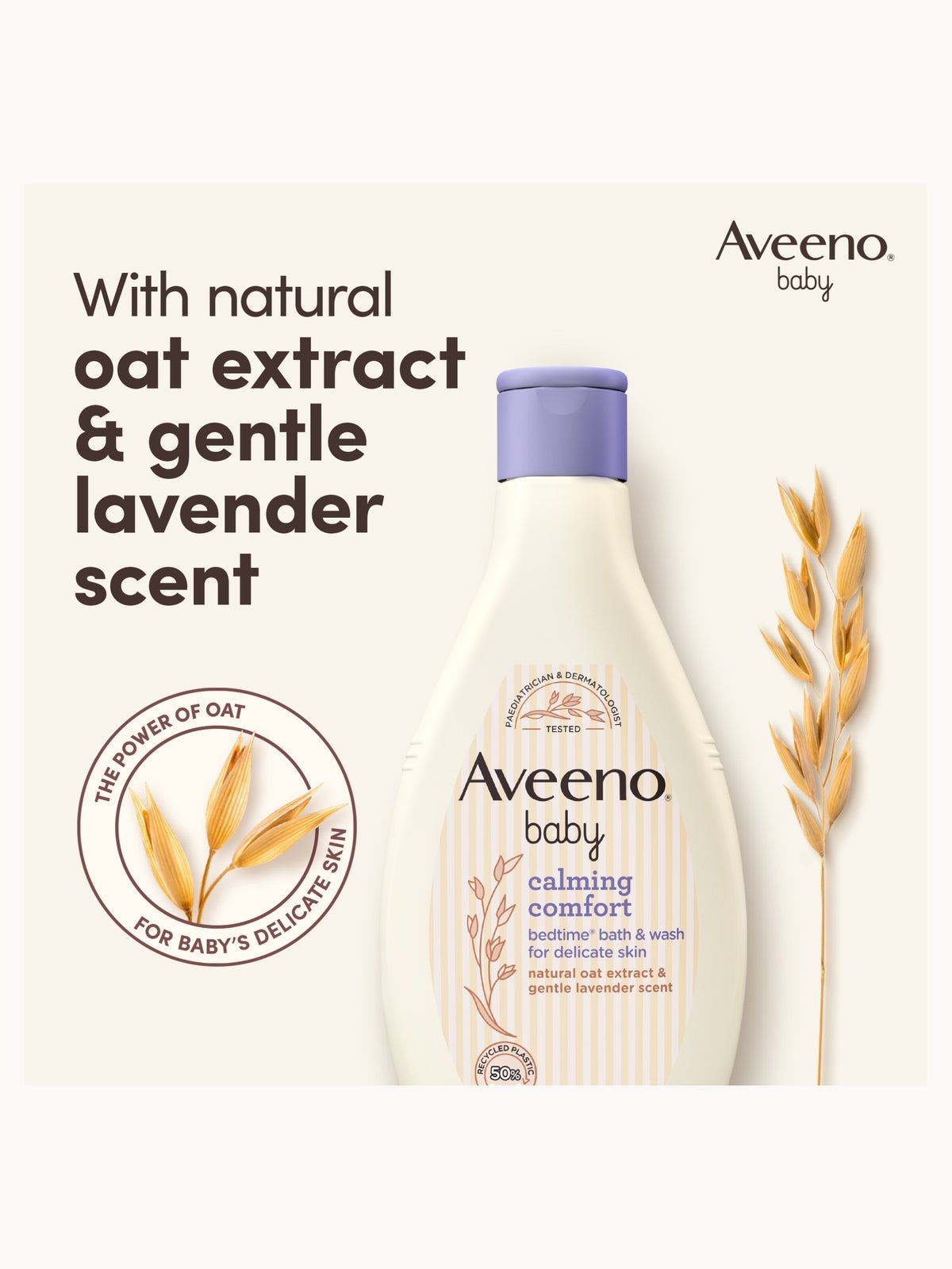 Aveeno Baby Calming Comfort Bedtime Bath and Wash 250ml 3