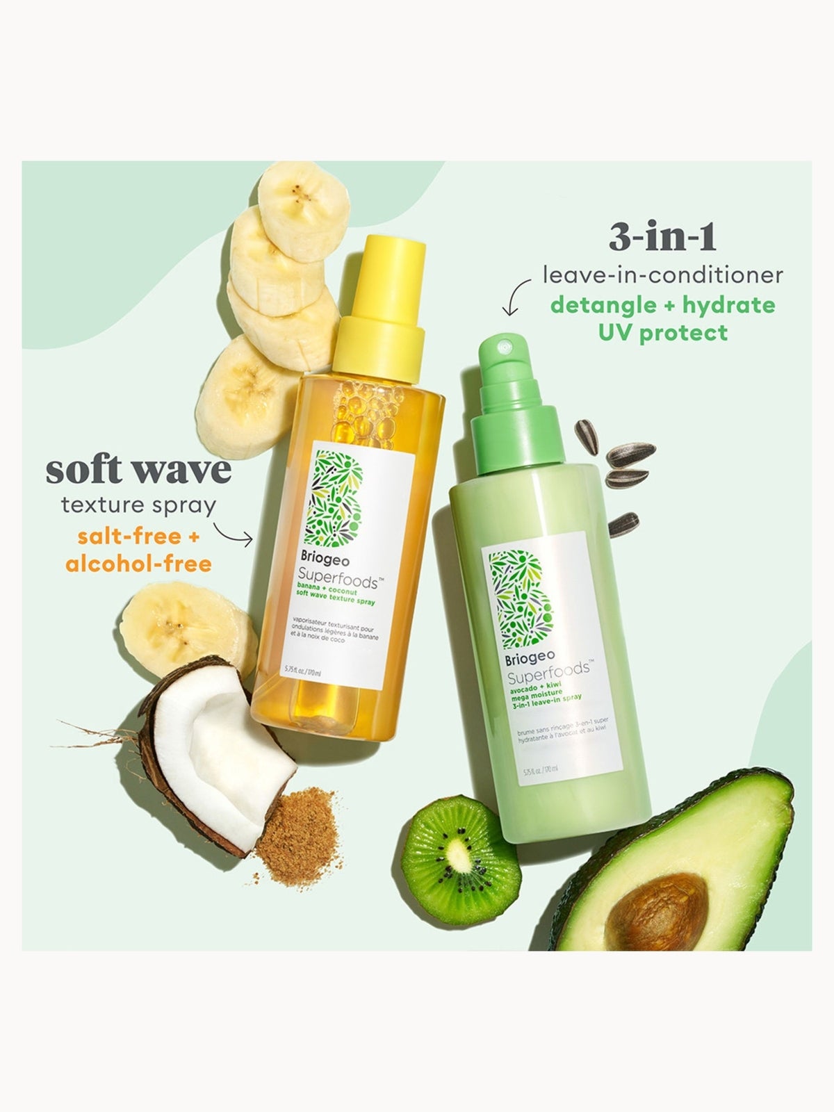 Briogeo Superfoods Avocado and Kiwi Mega Moisture 3-In-1 Leave-In Spray 170ml 4