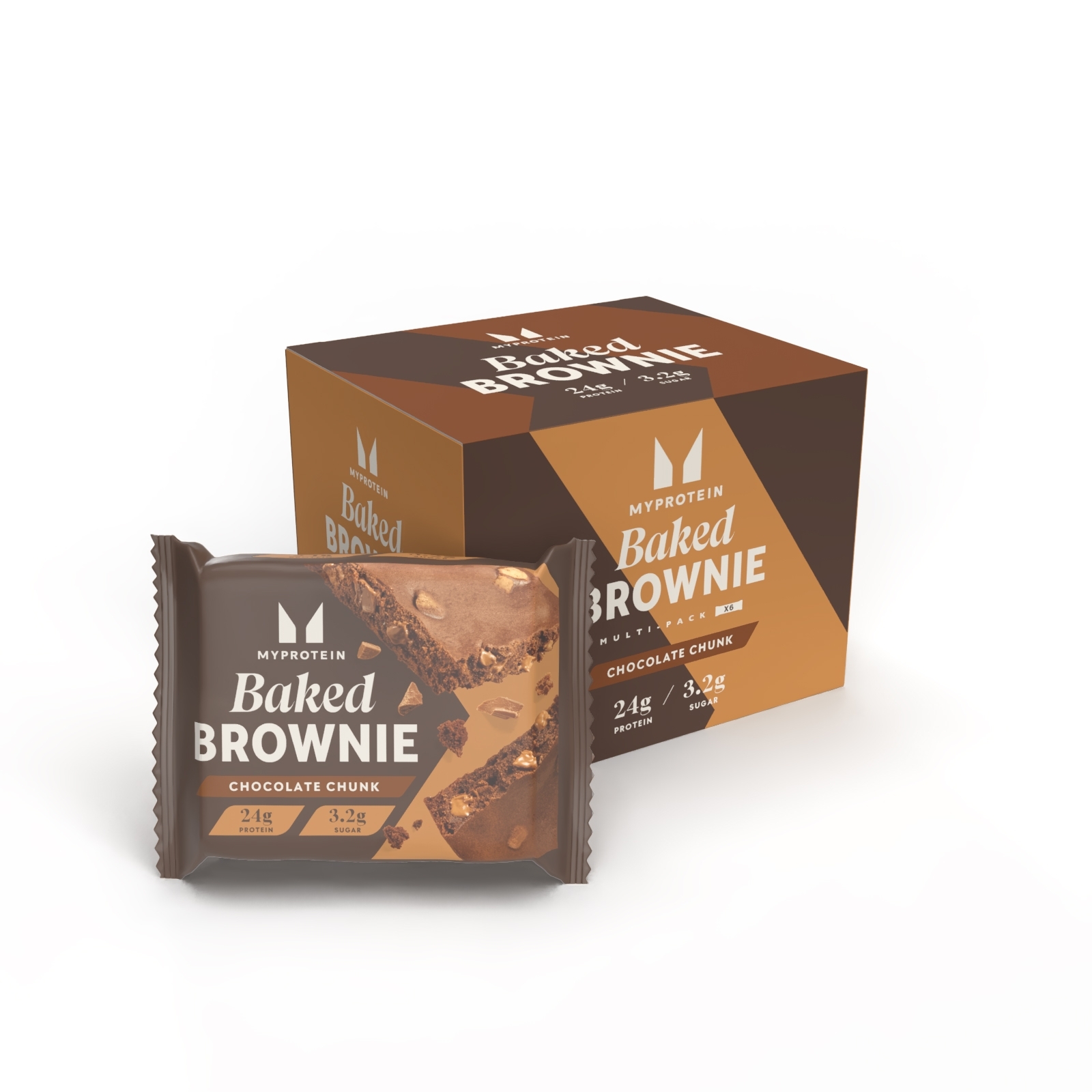 Myprotein UK MyProtein Baked Brownie - 6 x 75g - Chocolate Chunk