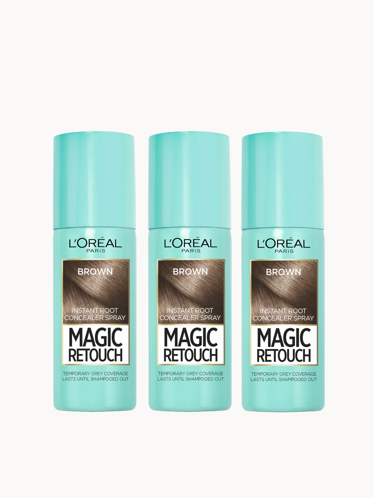 L’Oréal Paris Magic Retouch Medium Brown Root Concealer Spray Trio Bundle