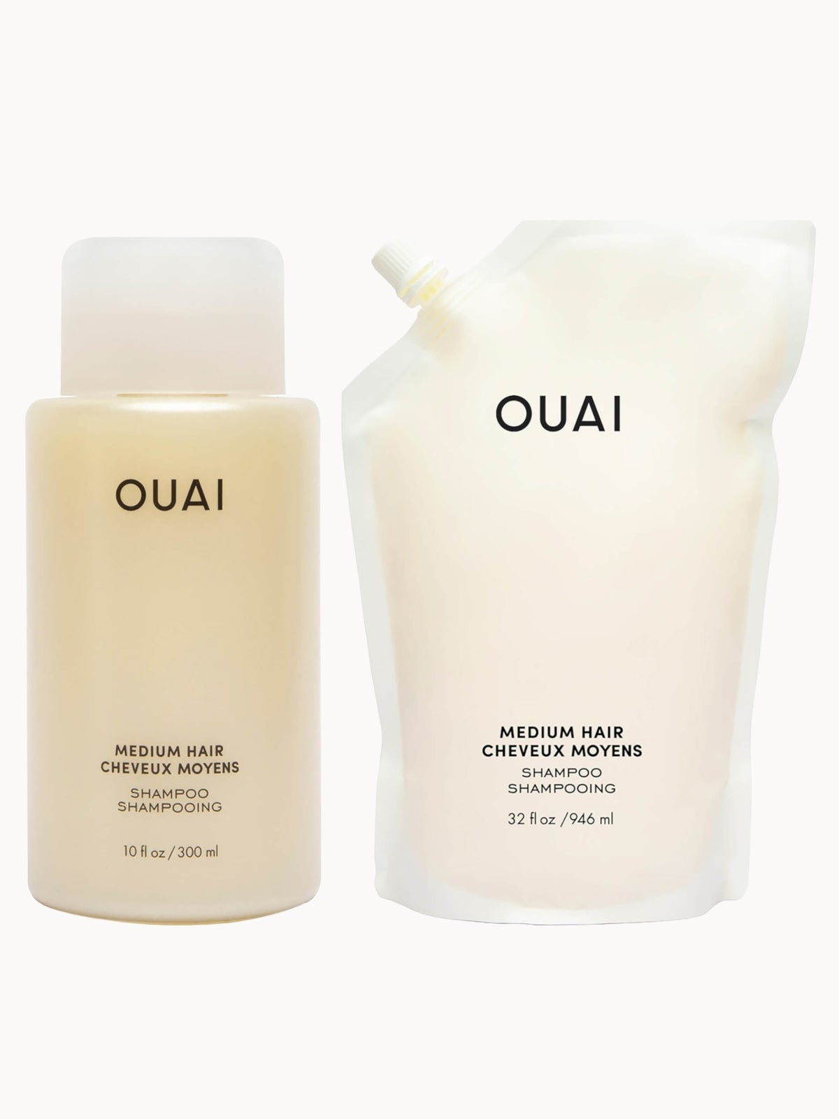 OUAI Medium Shampoo and Refill Bundle