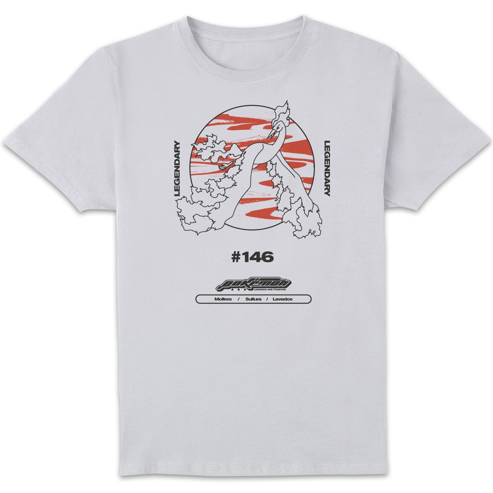 Pokémon Moltres Legendary Unisex T-Shirt - White - S