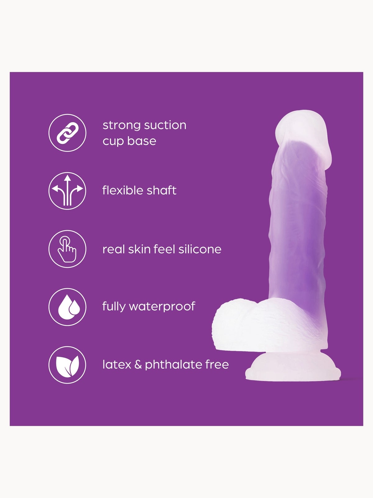 So Divine Glorious Real Skin Feel Dildo - Purple 4