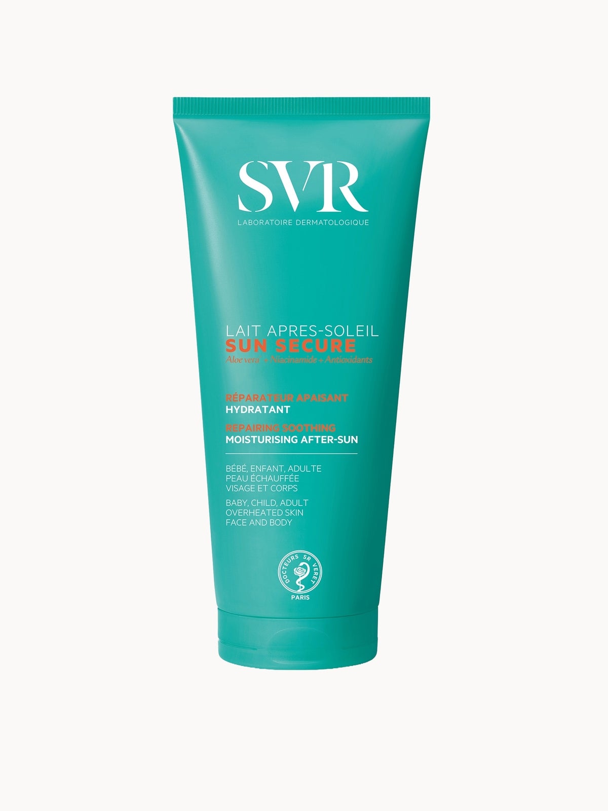 SVR SUN SECURE Soothing Repairing Face & Body After Sun Lotion with Niacinamide & Calming Aloe Vera Extract, All Ages, 200ml