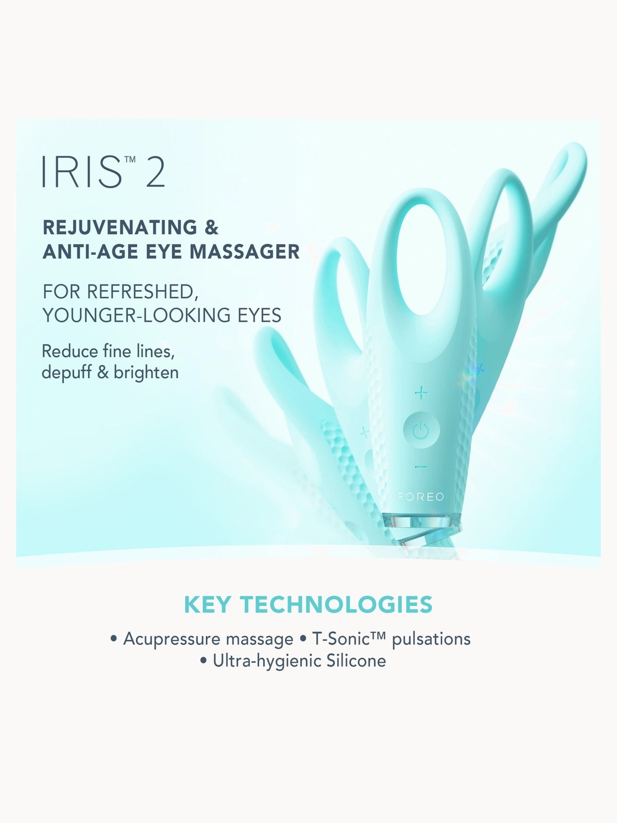 FOREO IRIS 2 Eye Massager - Mint 2