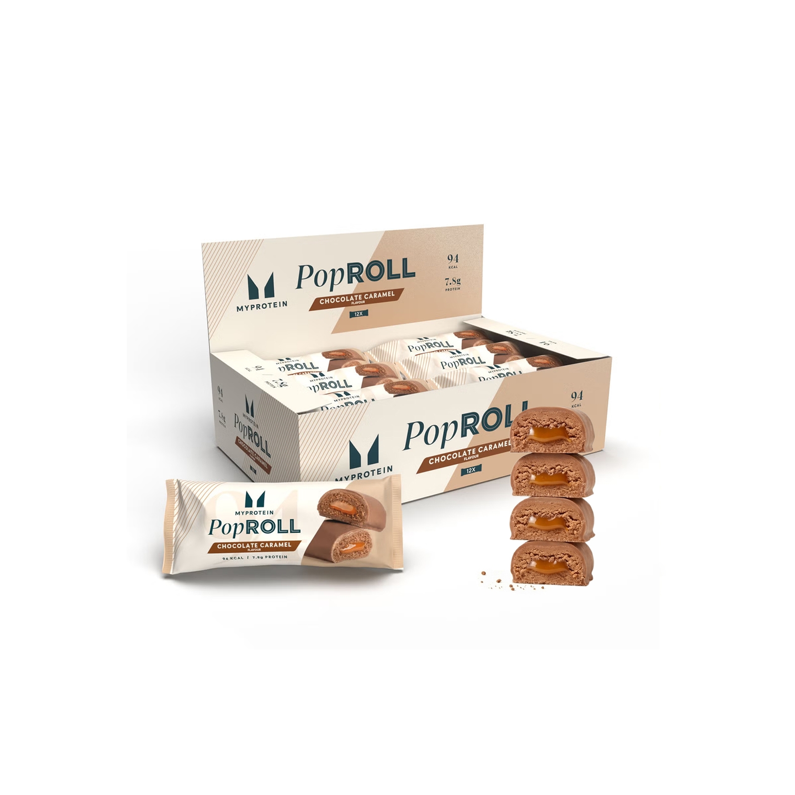 Myprotein UK MyProtein Pop Roll Protein Snack - 12 x 27g - Chocolate Caramel