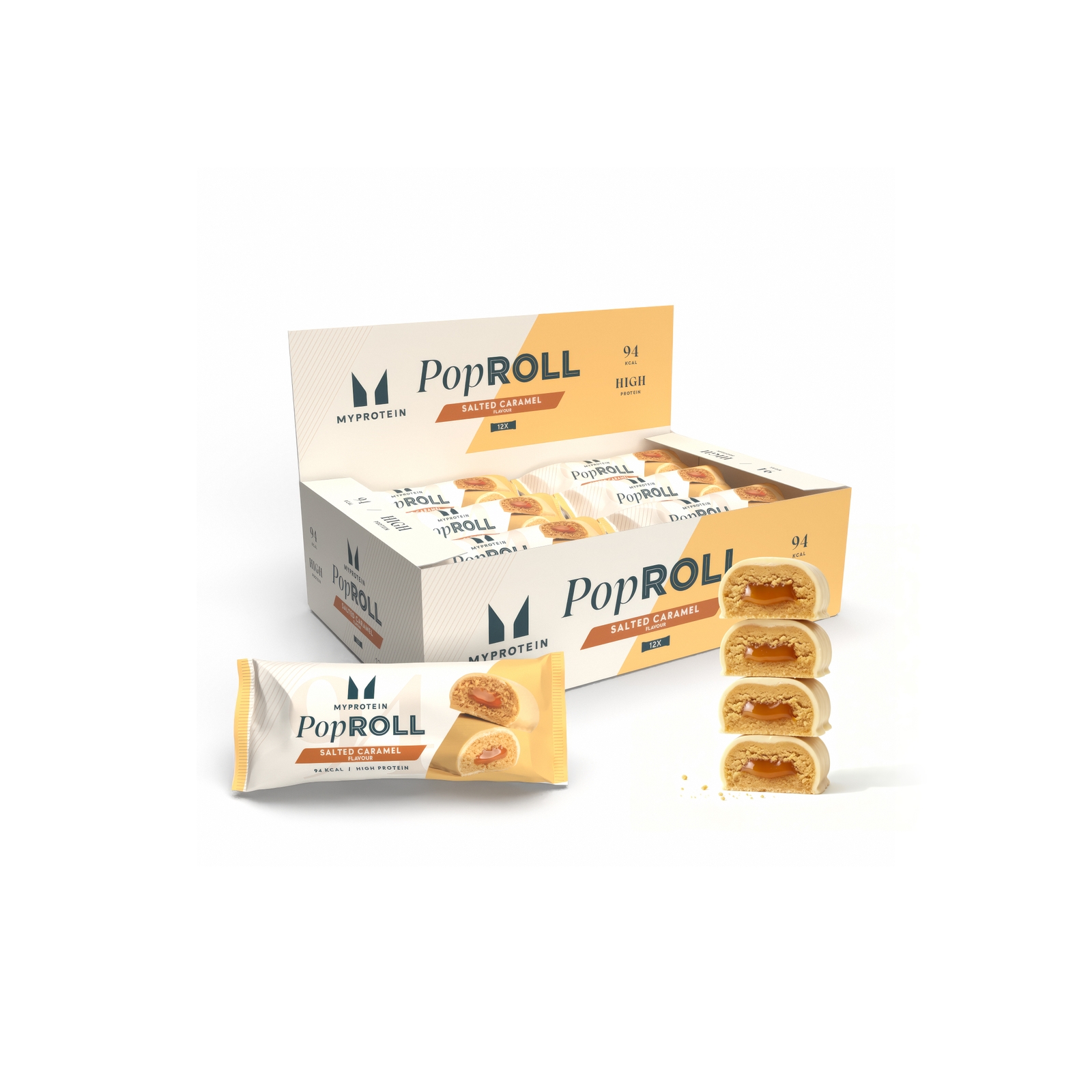 Myprotein UK MyProtein Pop Roll Protein Snack - 12 x 27g - Salted Caramel