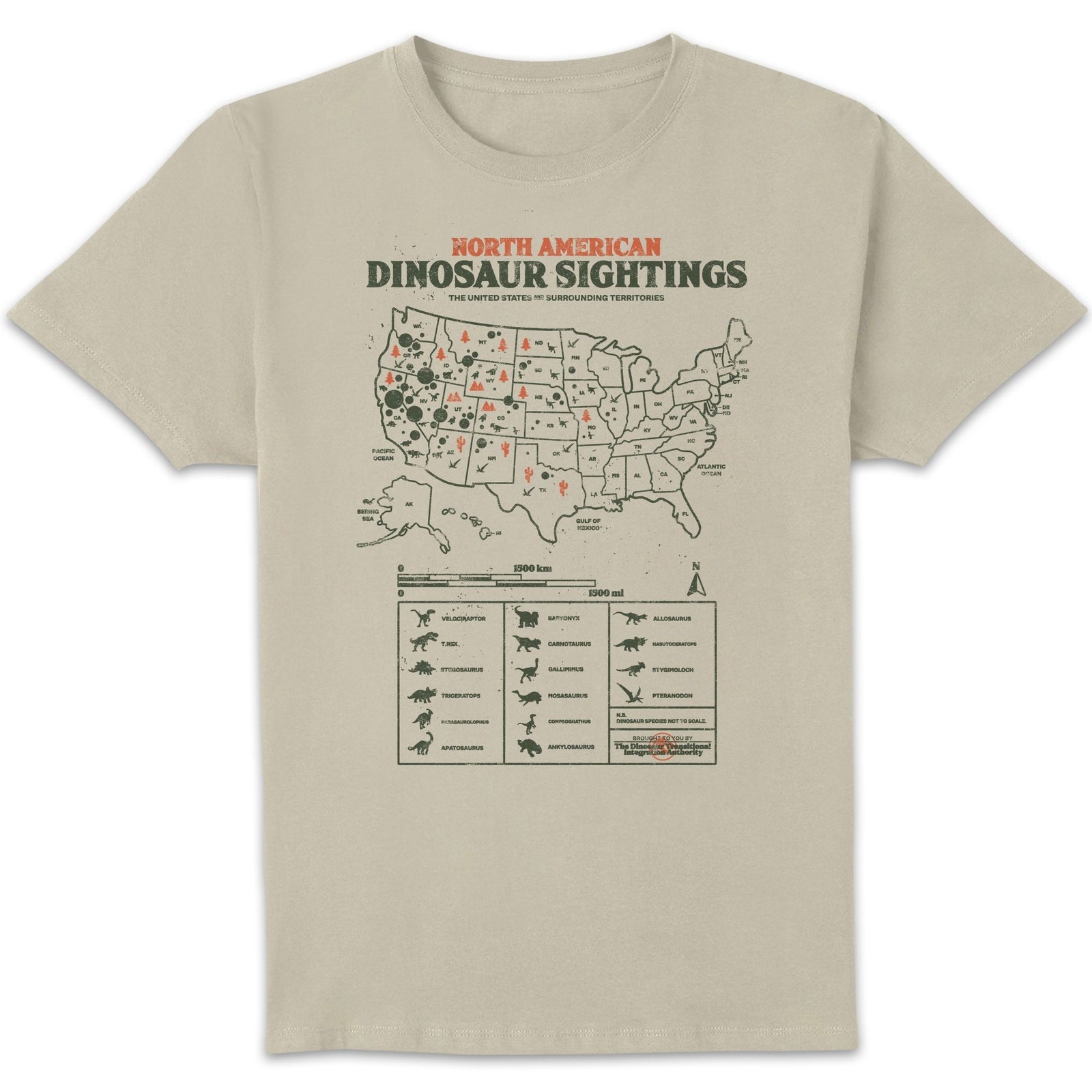 Jurassic World Dinosaur Sightings Homme T-shirt - Crème