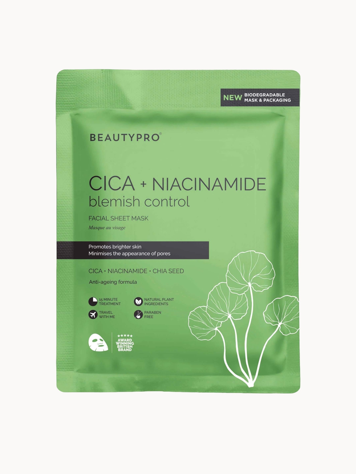 BEAUTYPRO Cica and Niacinamide Face Mask 22ml