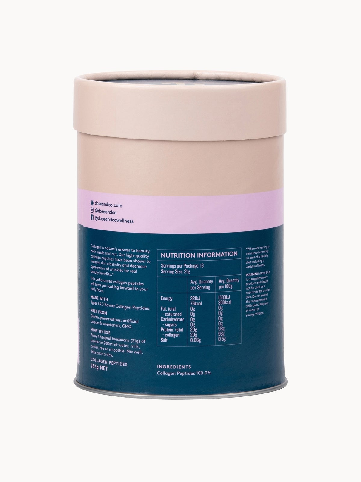 Dose & Co Collagen Peptides Unflavored 283g 3