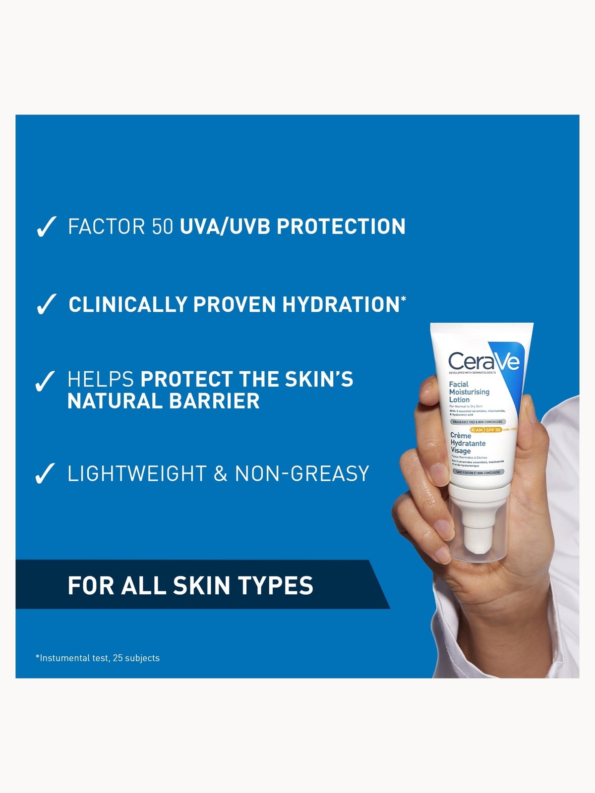 CeraVe Morning Face Routine for Dry Skin, Hydrating Cleanser and Moisturiser with SPF 50 4