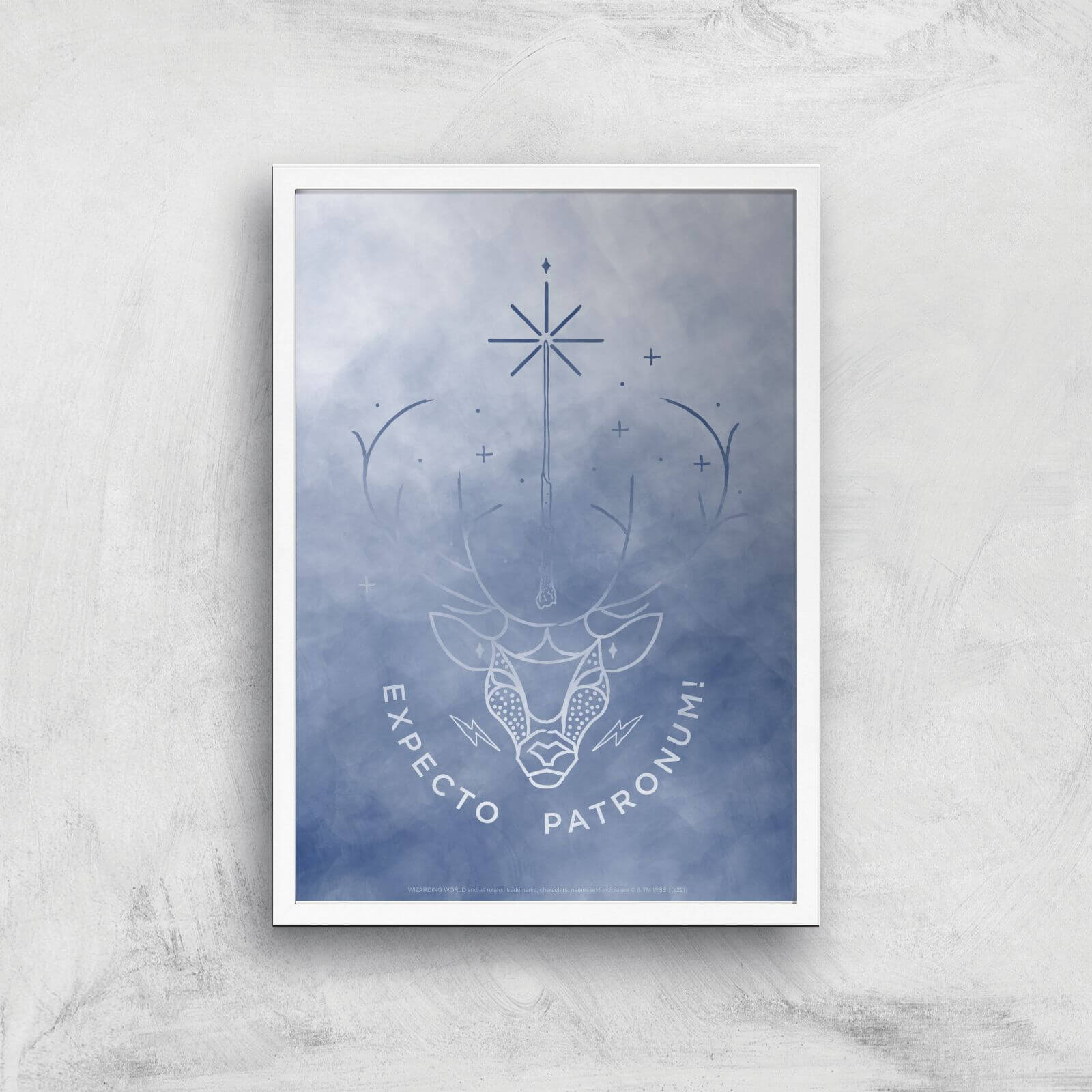 Harry Potter Ombré Expecto Patronum Giclee Art Print - A2 - White Frame