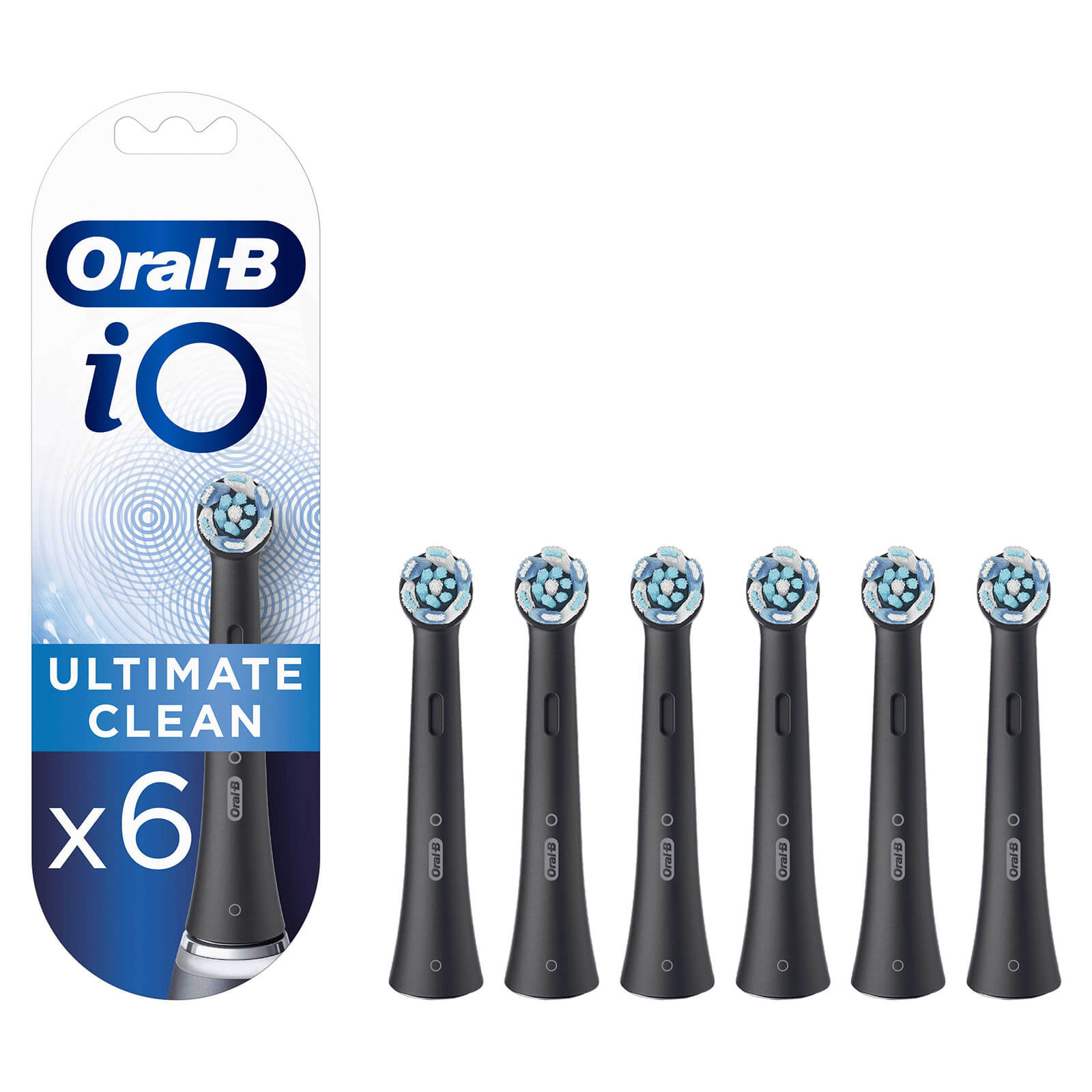 Oral B iO Ultimate Clean Black Toothbrush Heads - Pack of 6 Counts