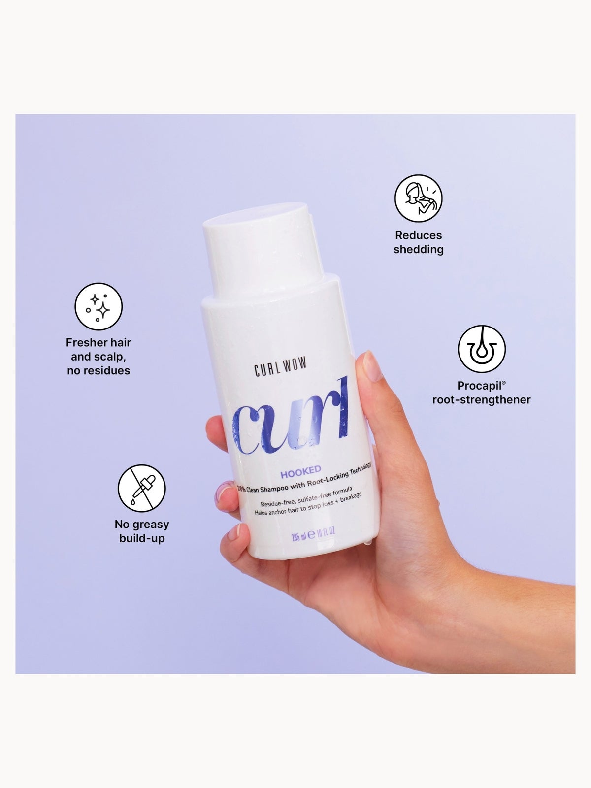 Color Wow Curl Wow HOOKED 100% Clean Shampoo with Root-Locking Technology 295ml 4