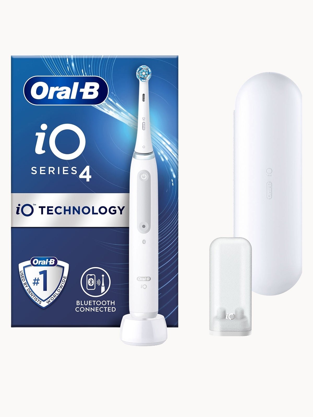 Oral-B iO4 White Electric Toothbrush with Travel Case - Toothbrush