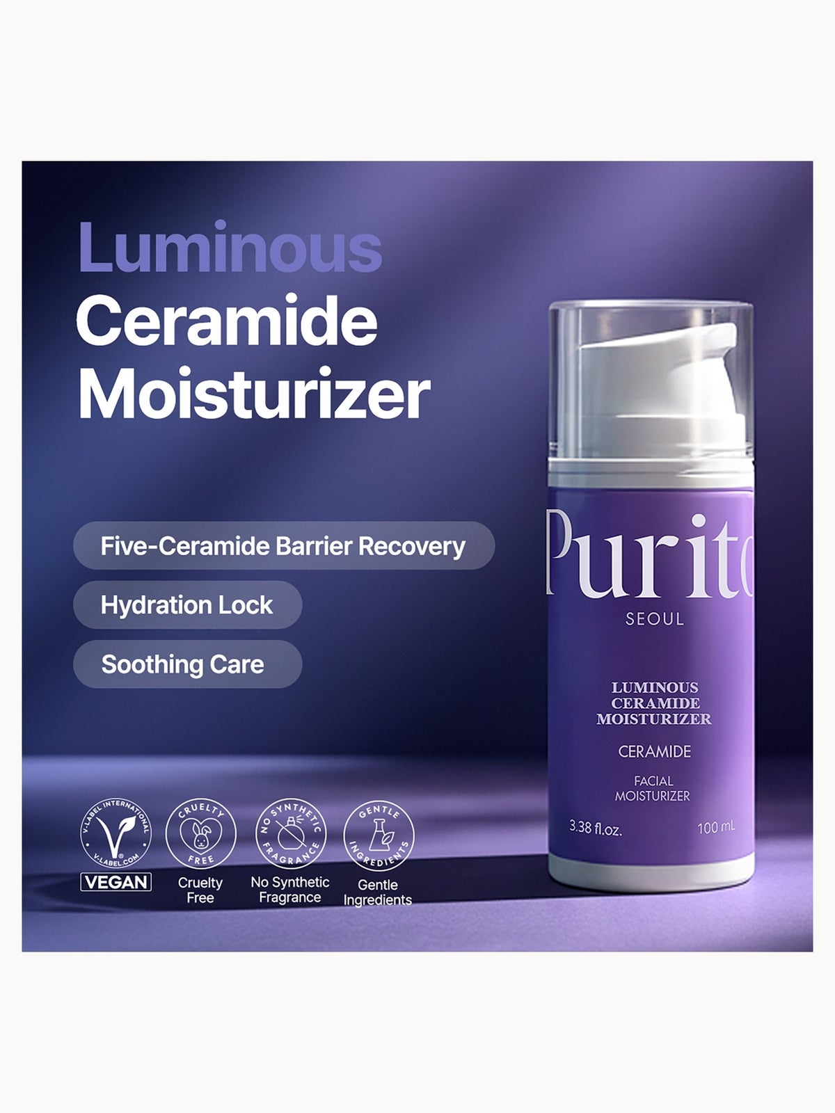 PURITO Luminous Ceramide Moisturiser 100ml, photo 2