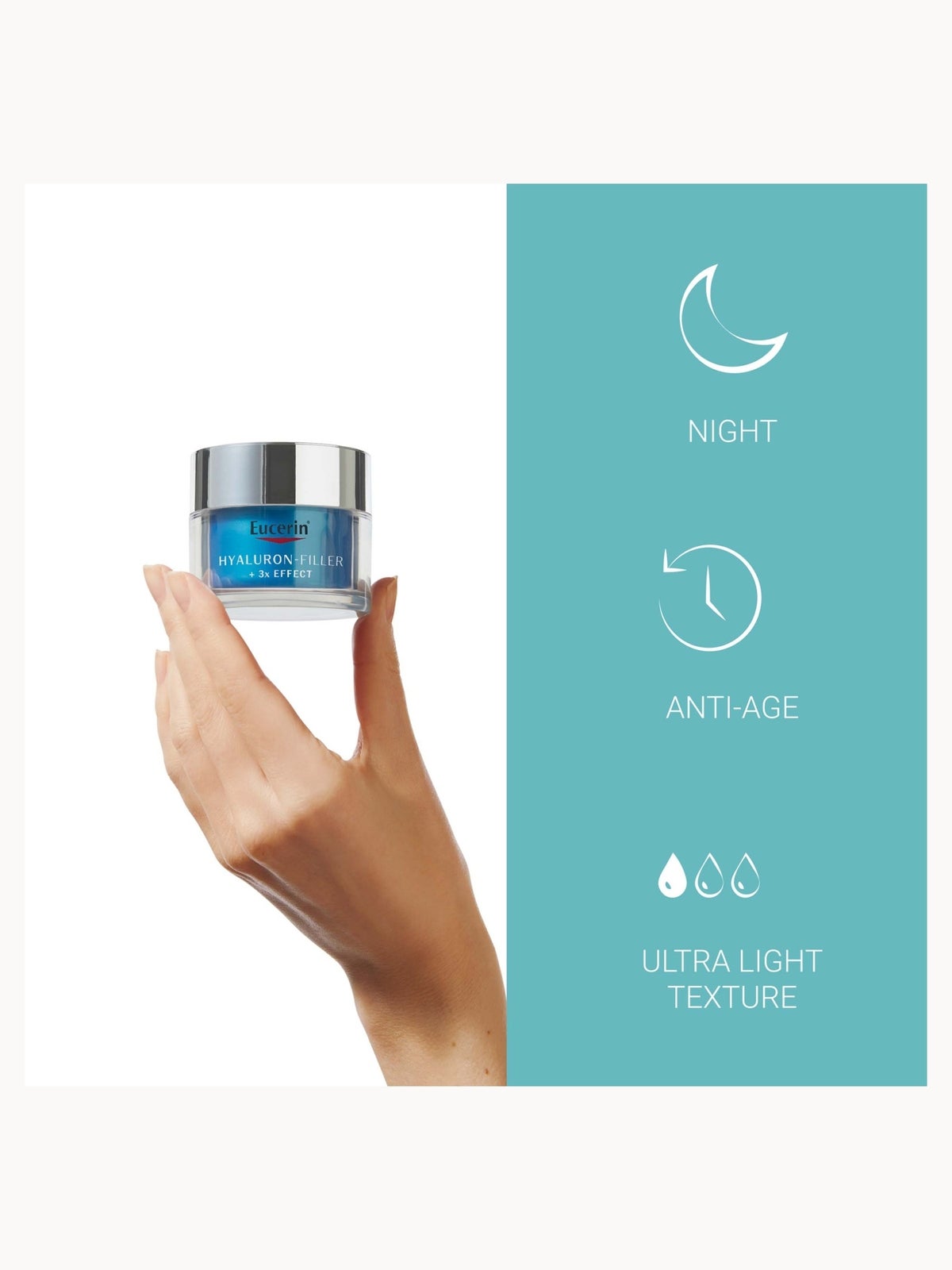 Eucerin Hyaluron-Filler Moisture Booster Night Gel Cream 50ml 3