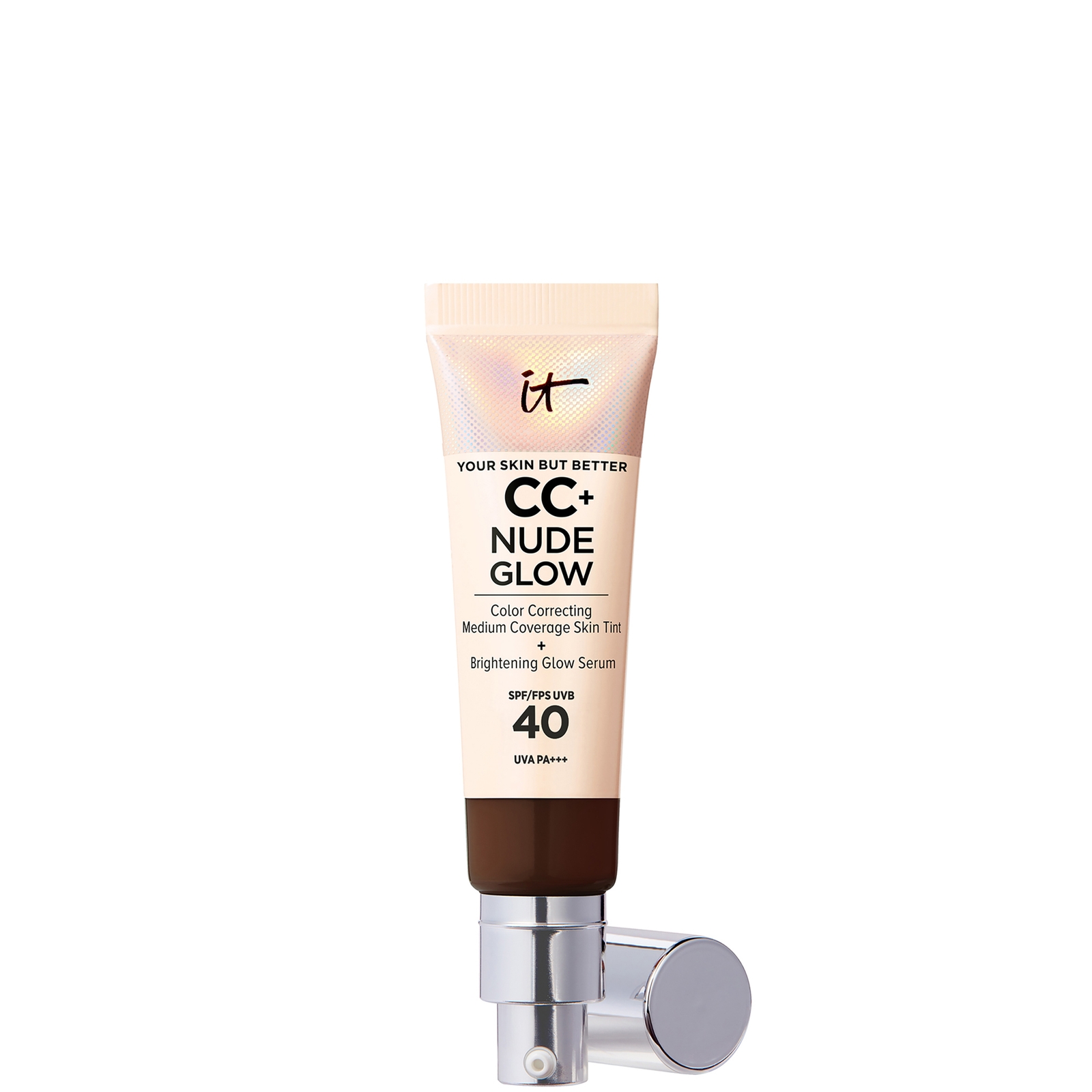 IT Cosmetics CC+ and Nude Glow Lightweight Foundation and Glow Serum with SPF40 32ml (Various Shades) – Deep Mocha