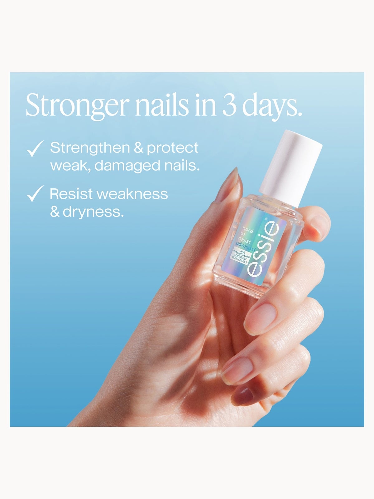 Essie Hard to Resist Nail Strengthener - Clear 13.5ml Base Coat for Strong, Healthy Nail Growth & Repair, photo 4