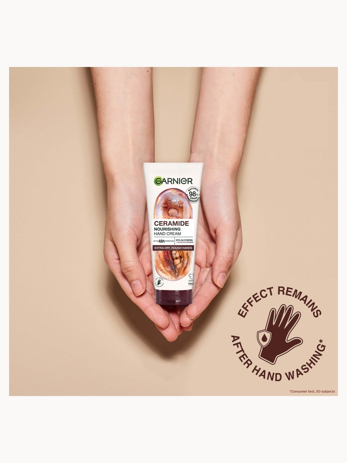 Garnier Vegan Hand Superfood, Repairing Hand Cream with Cocoa and Ceramide for Very Dry, Rough Hands 75ml 3