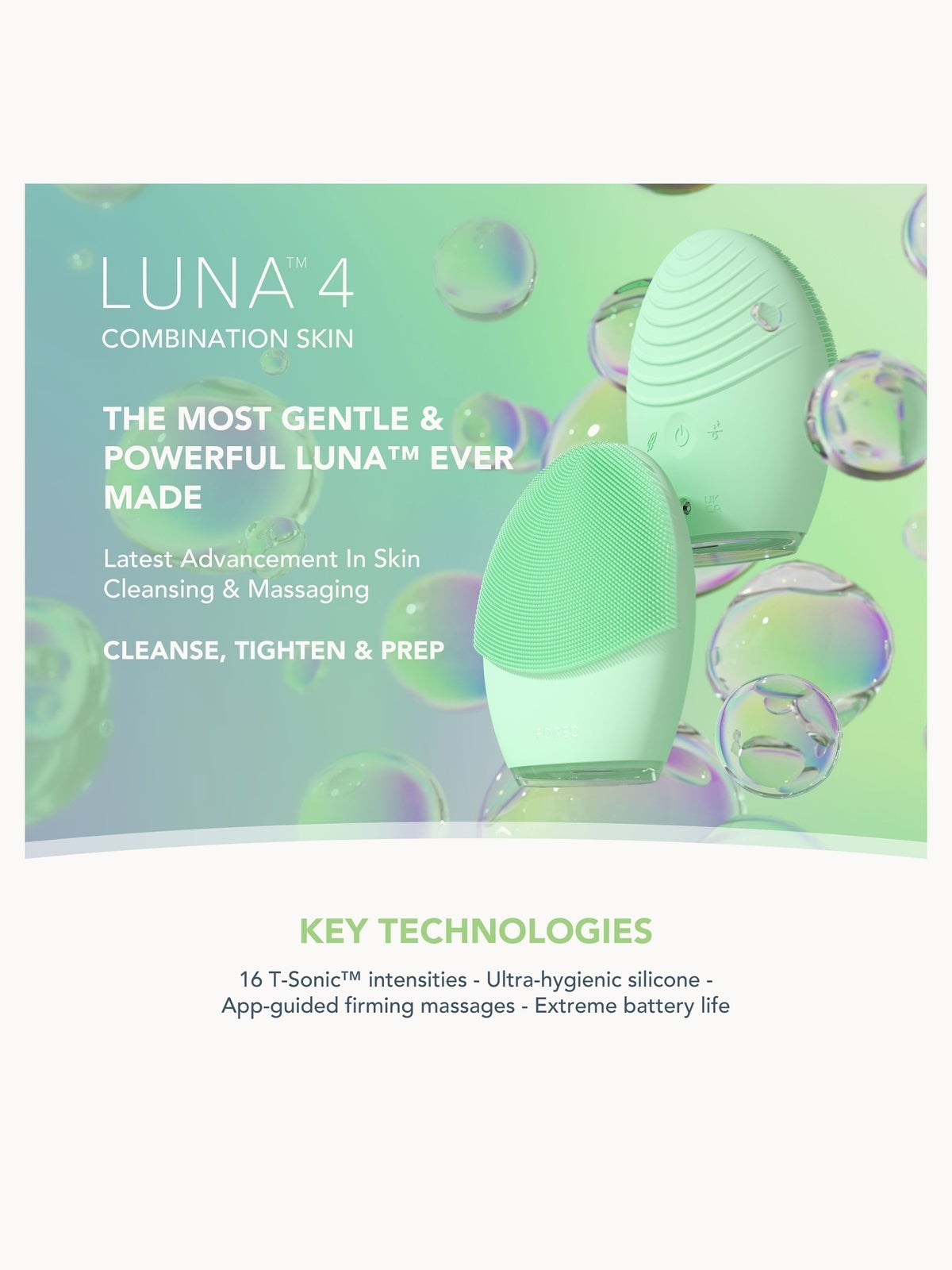 FOREO LUNA 4 Smart Facial Cleansing and Firming Massage Device - Combination Skin 2