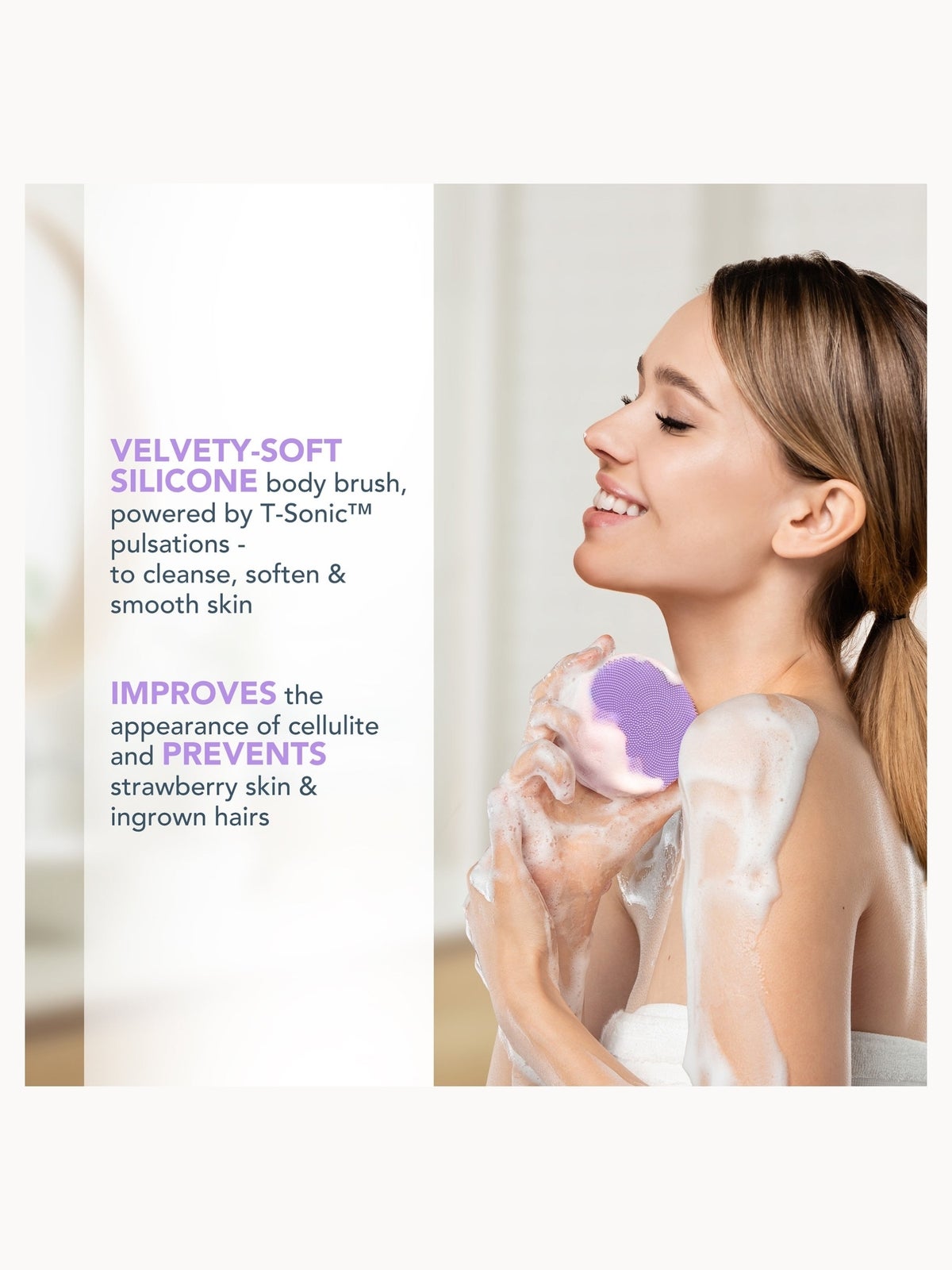 FOREO LUNA 4 BODY T-Sonic Massaging Body Brush (Various Shades) - Lavender 3