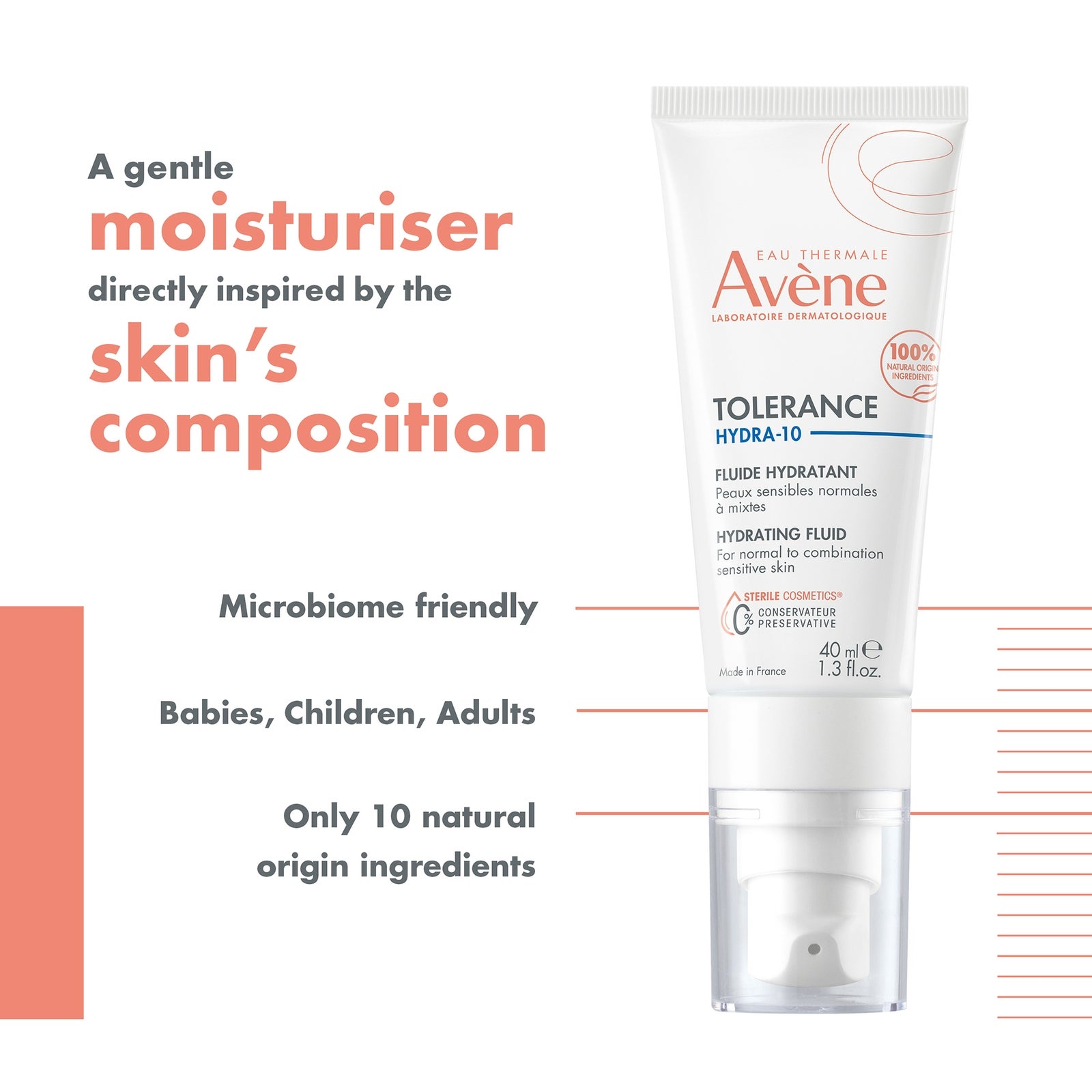 Avène Tolerance Hydra-10 Moisturising Fluid for Sensitive Skin 40ml