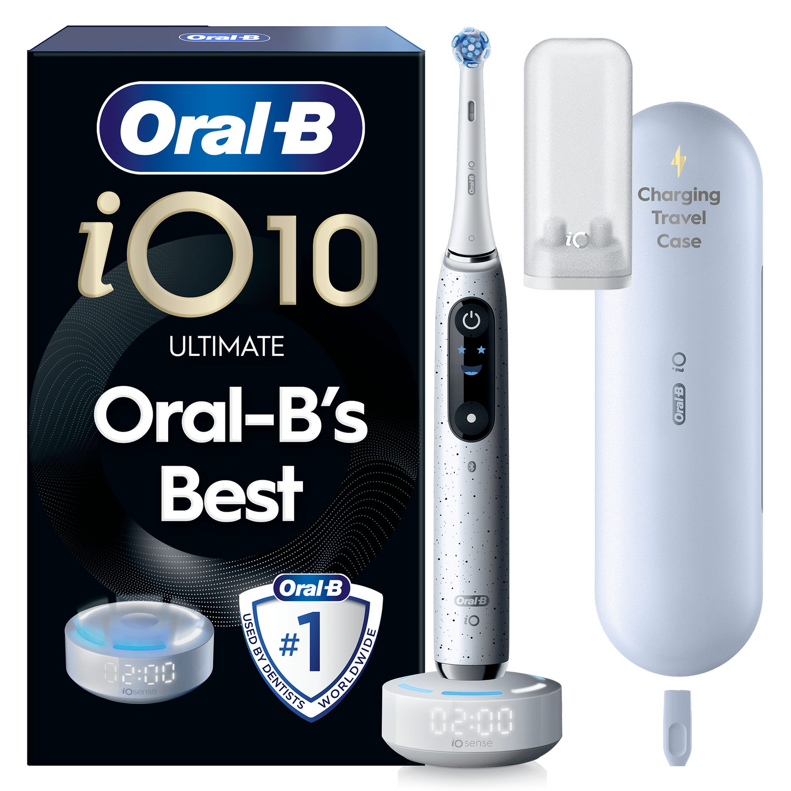 Oral-B iO10 Stardust White Electric Toothbrush with Charging Travel Case - Toothbrush