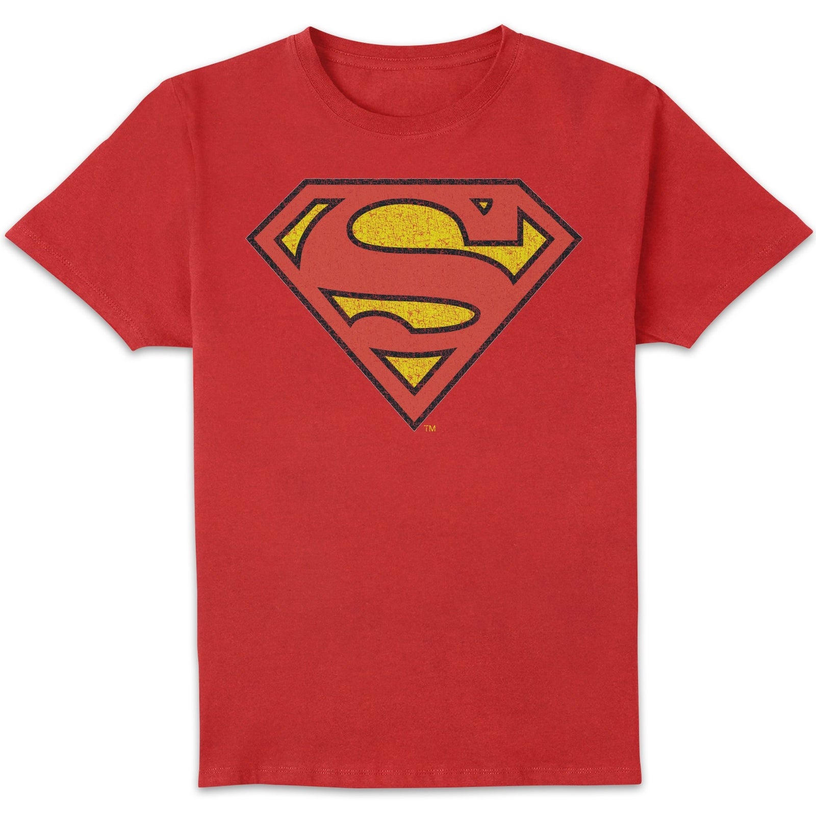 Official Superman Crackle Logo Homme T-shirt - Rouge