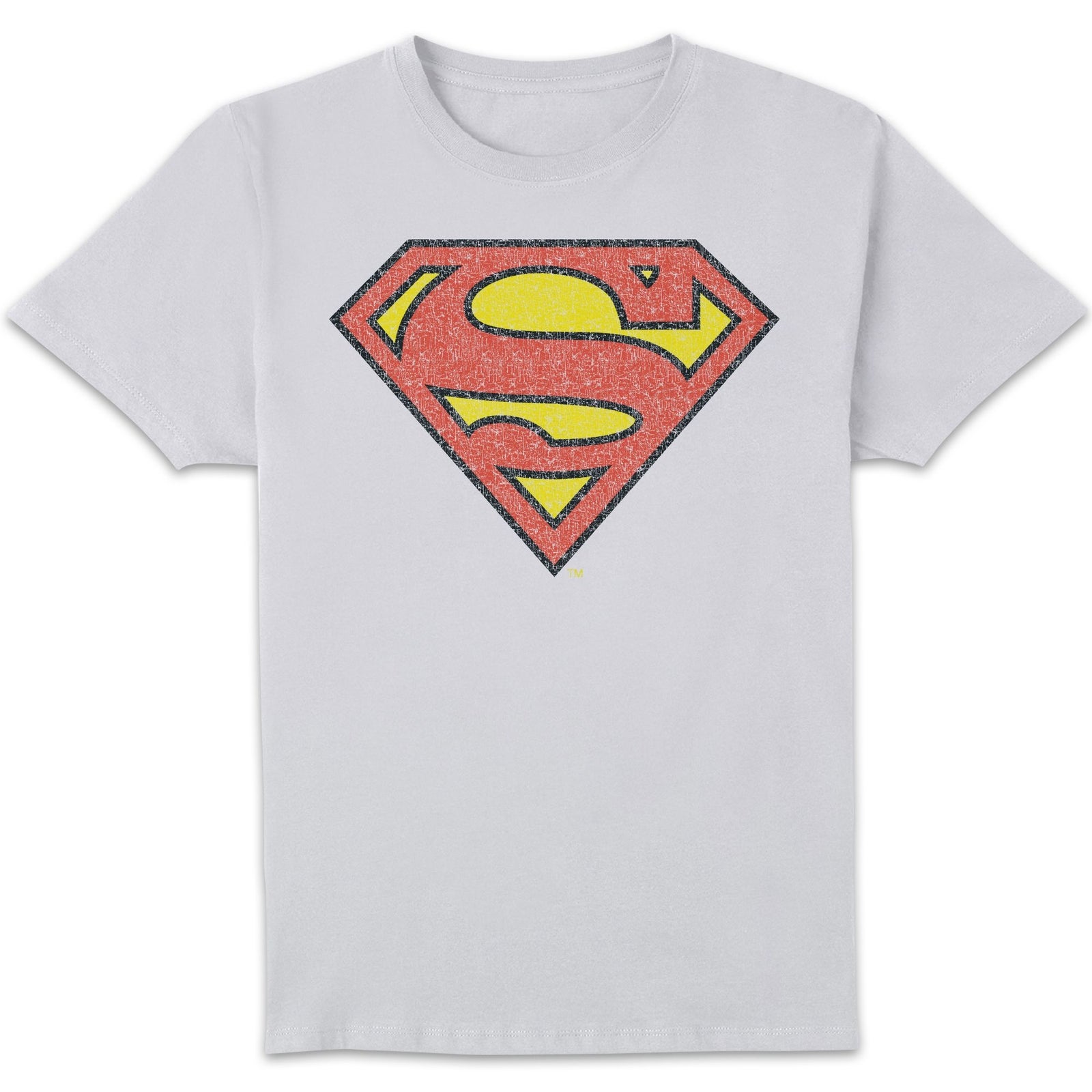 Official Superman Crackle Logo Homme T-shirt - Blanc
