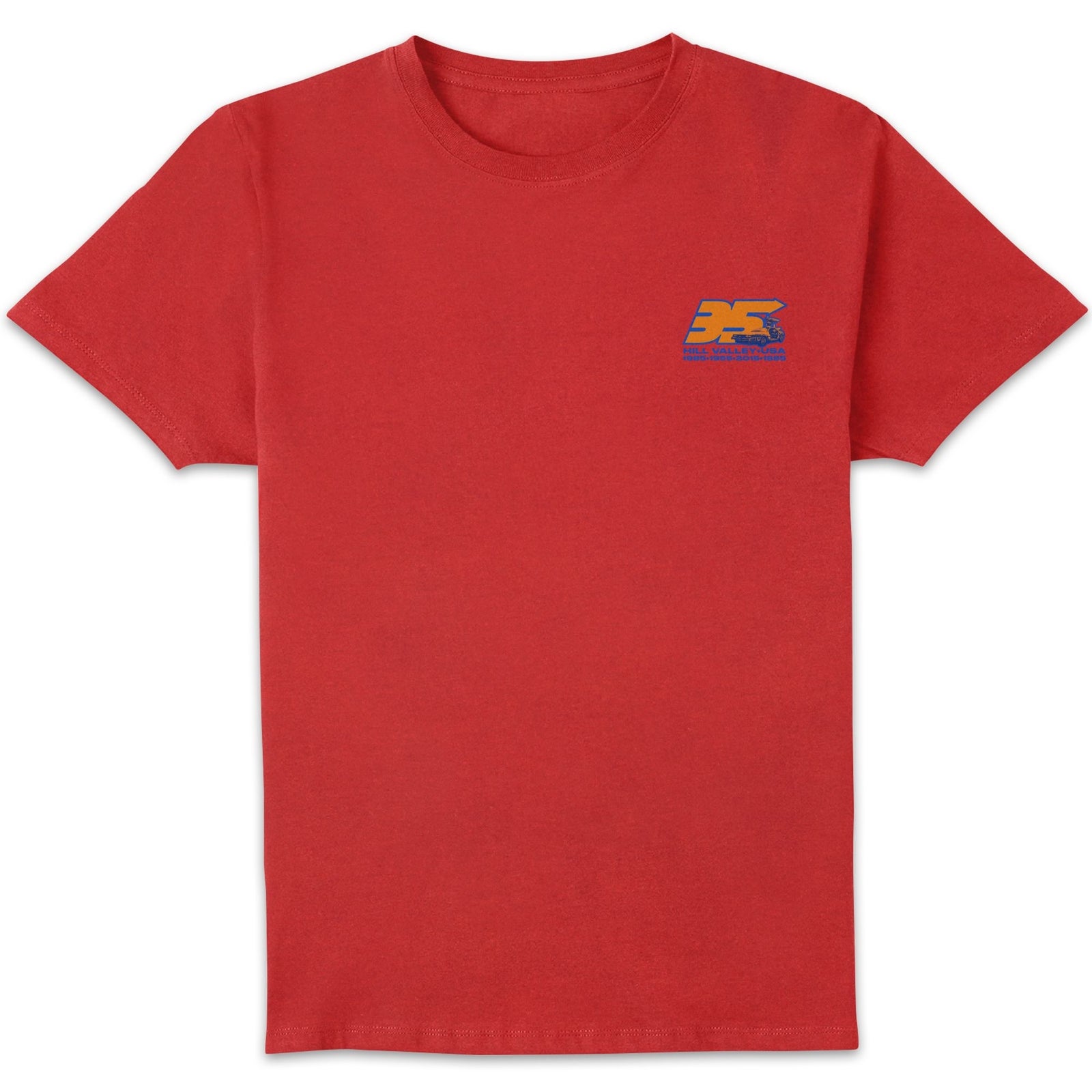 Back To The Future 35 Hill Valley Front Men's T-Shirt - Red - L